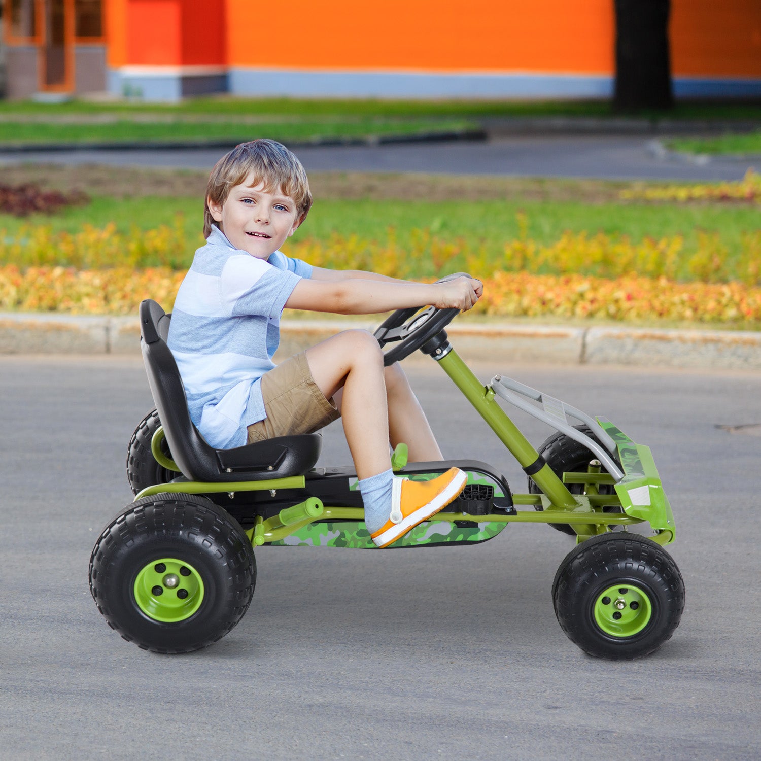 HOMCOM Children's Go Kart Pedal Car with Adjustable Seat