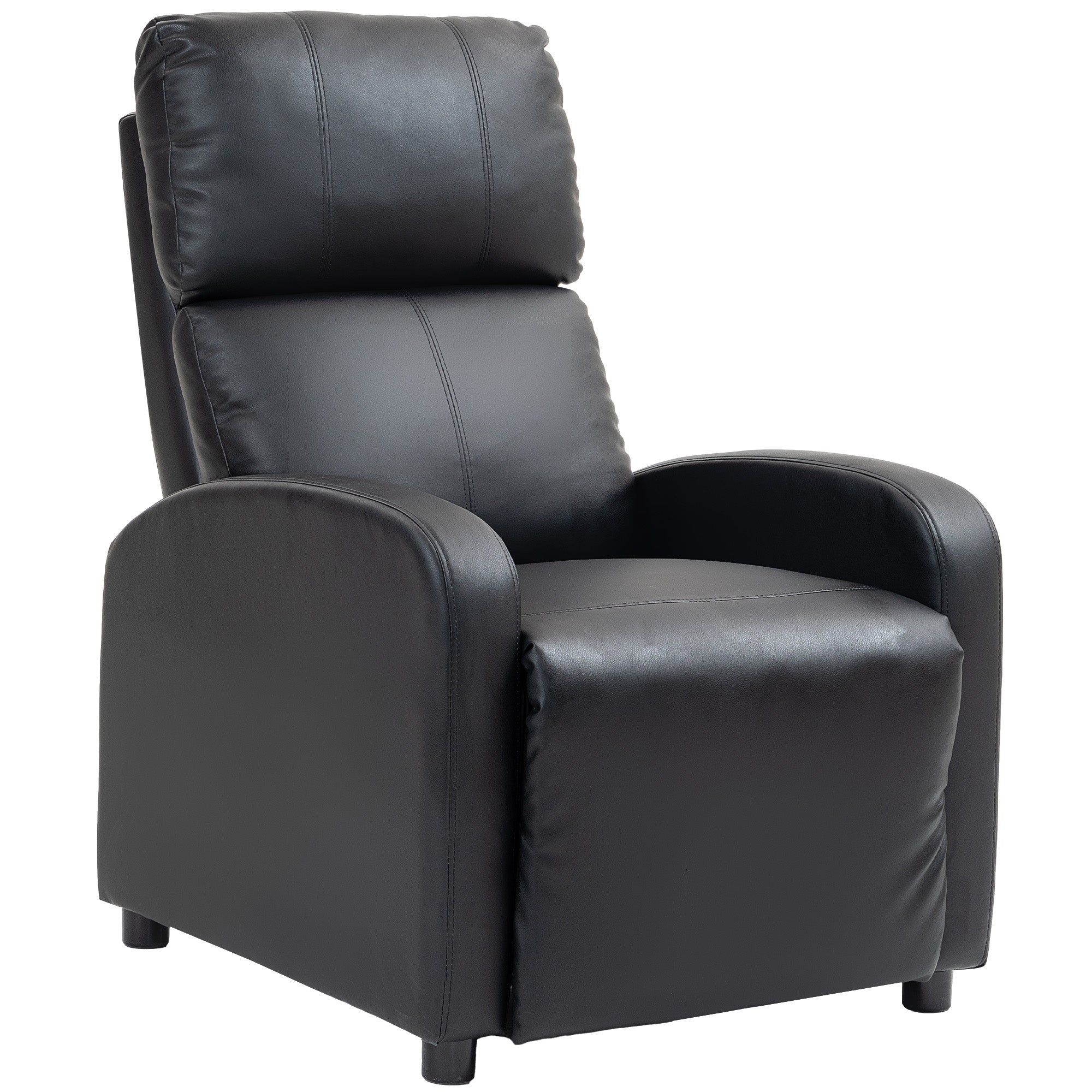 HOMCOM Relaxsessel Ruhesessel Fernsehsessel Sessel mit Liegefunktion Kunstleder (Schwarz)