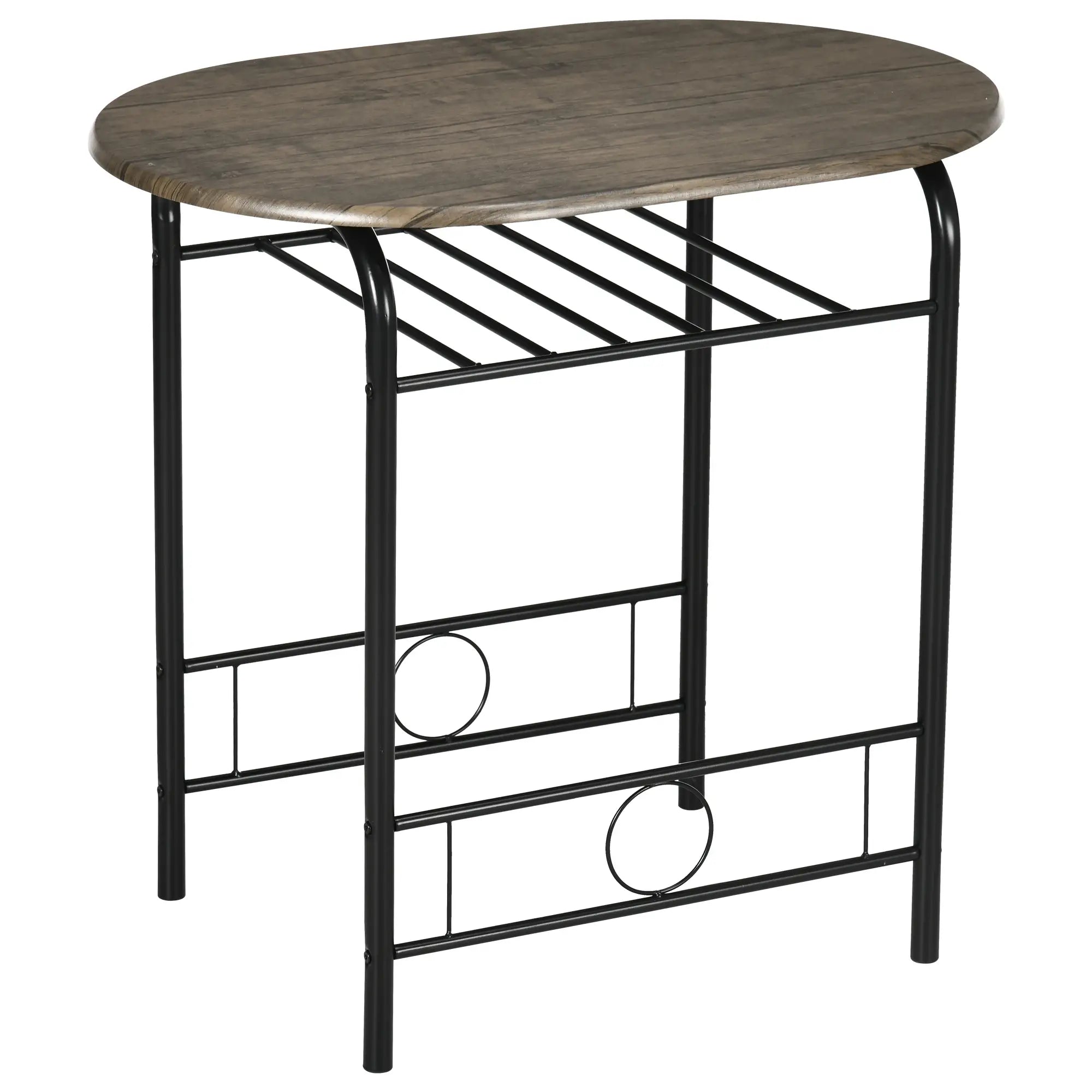 HOMCOM Bistro-Set Esstisch Küchentisch mit Stühlen Set, 1 Tisch, 2 Stühle, 80 cm x 53 cm x 74,5 cm, Schwarz
