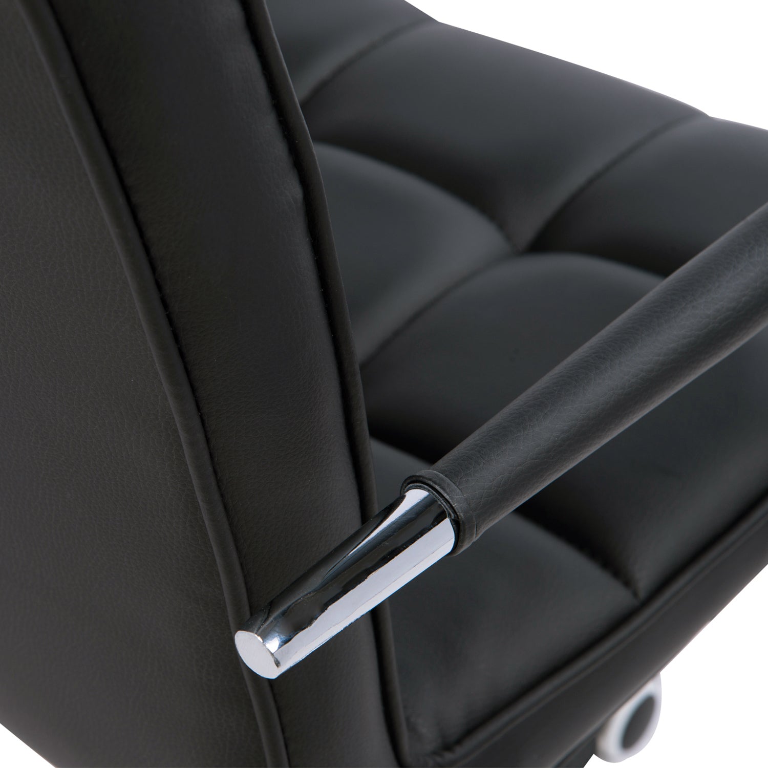 HOMCOM Bürostuhl im Retrodesign, höhenverstellbar, 5 Rollen, 52,5 cm x 54 cm x 99 cm, Schwarz