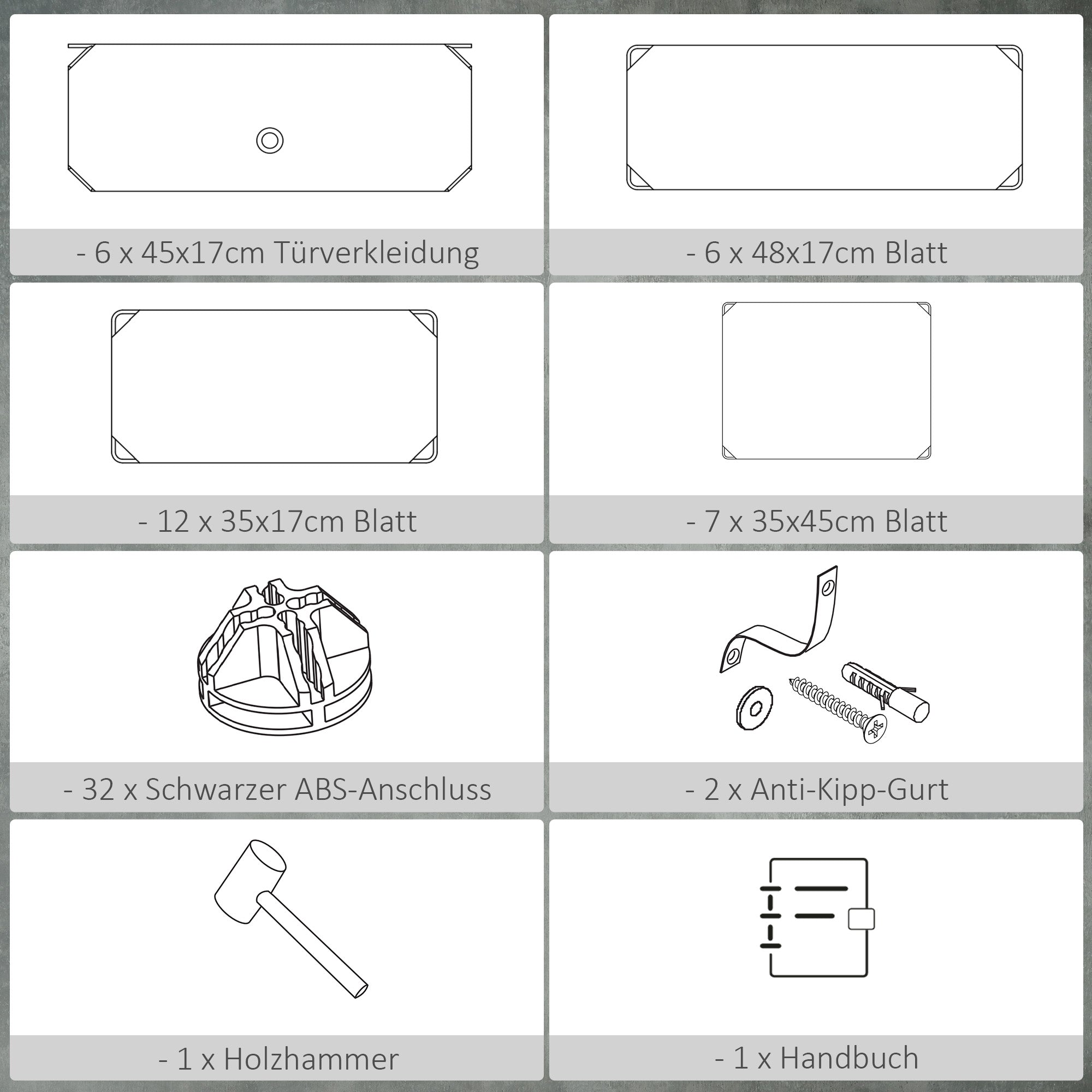 HOMCOM Modulares Regalsystem für 12 Paar Schuhe, 49 cm x 36,5 cm x 108 cm, Weiß