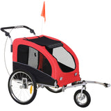 PawHut Hundeanhänger Jogger 2in1 vollgefedert UV-Schutz
