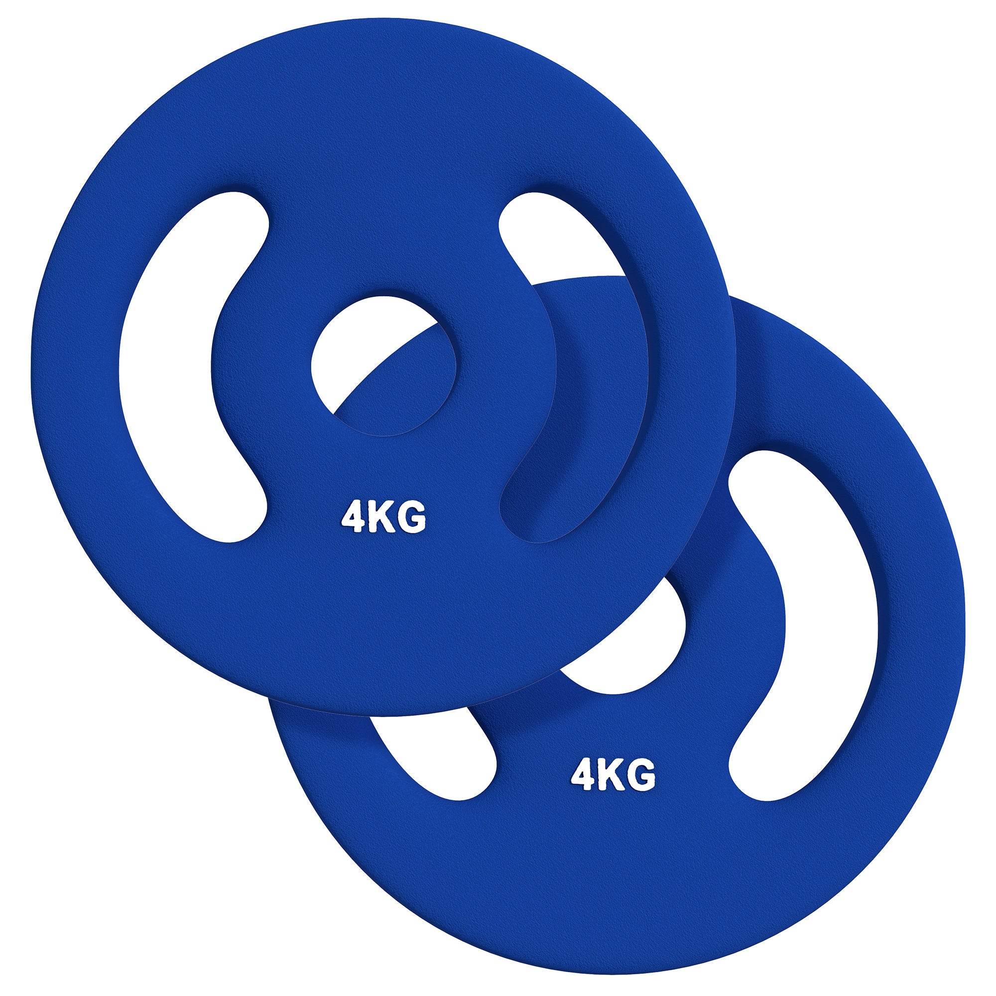 SPORTNOW 2 x 4 kg Gewichtsplatten mit praktischen Handgriffen, Gewichts-Set für Home-Gym, Fitnessstudio, Stärke-Training, Blau