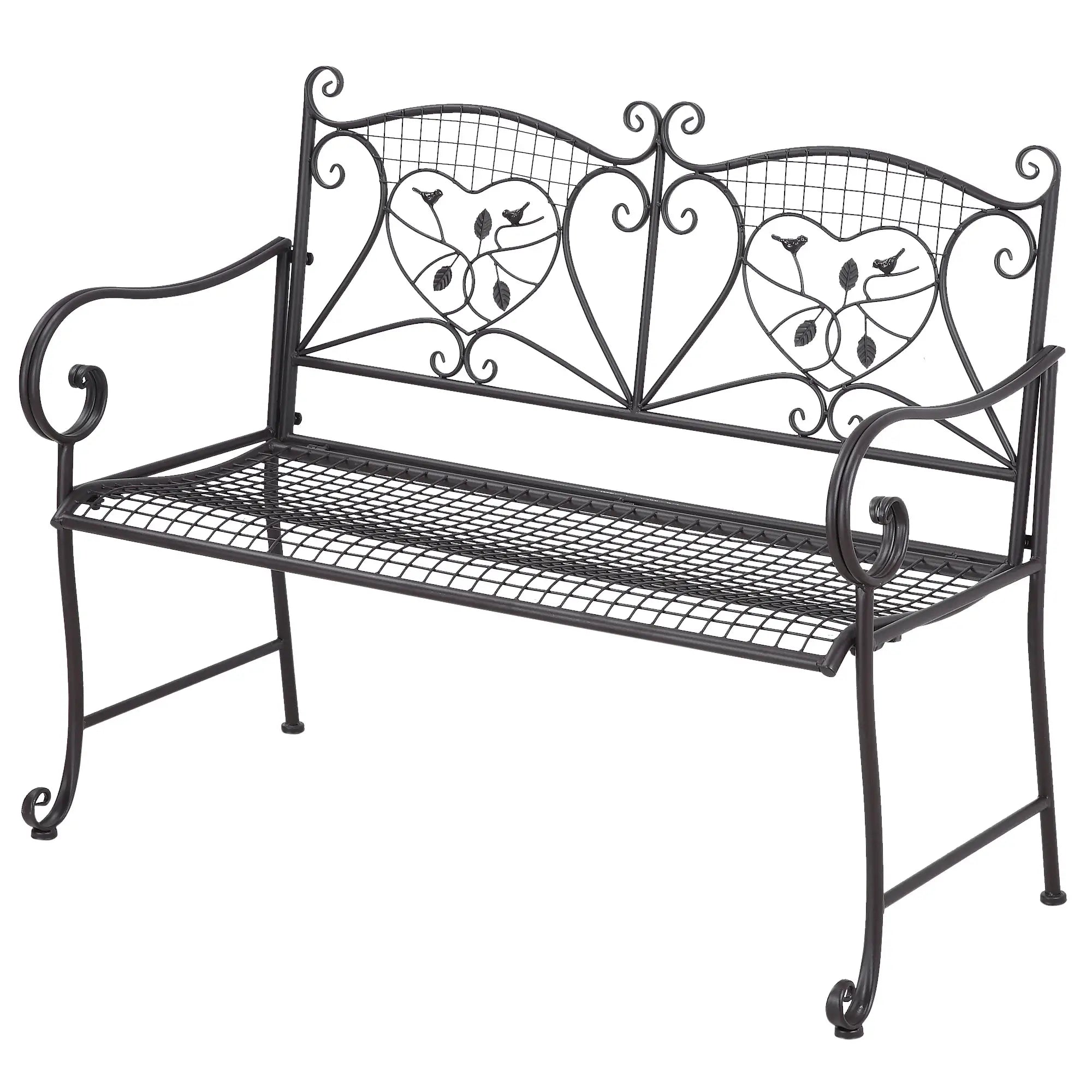 Outsunny Gartenbank 2-Sitzer antik stapelbar