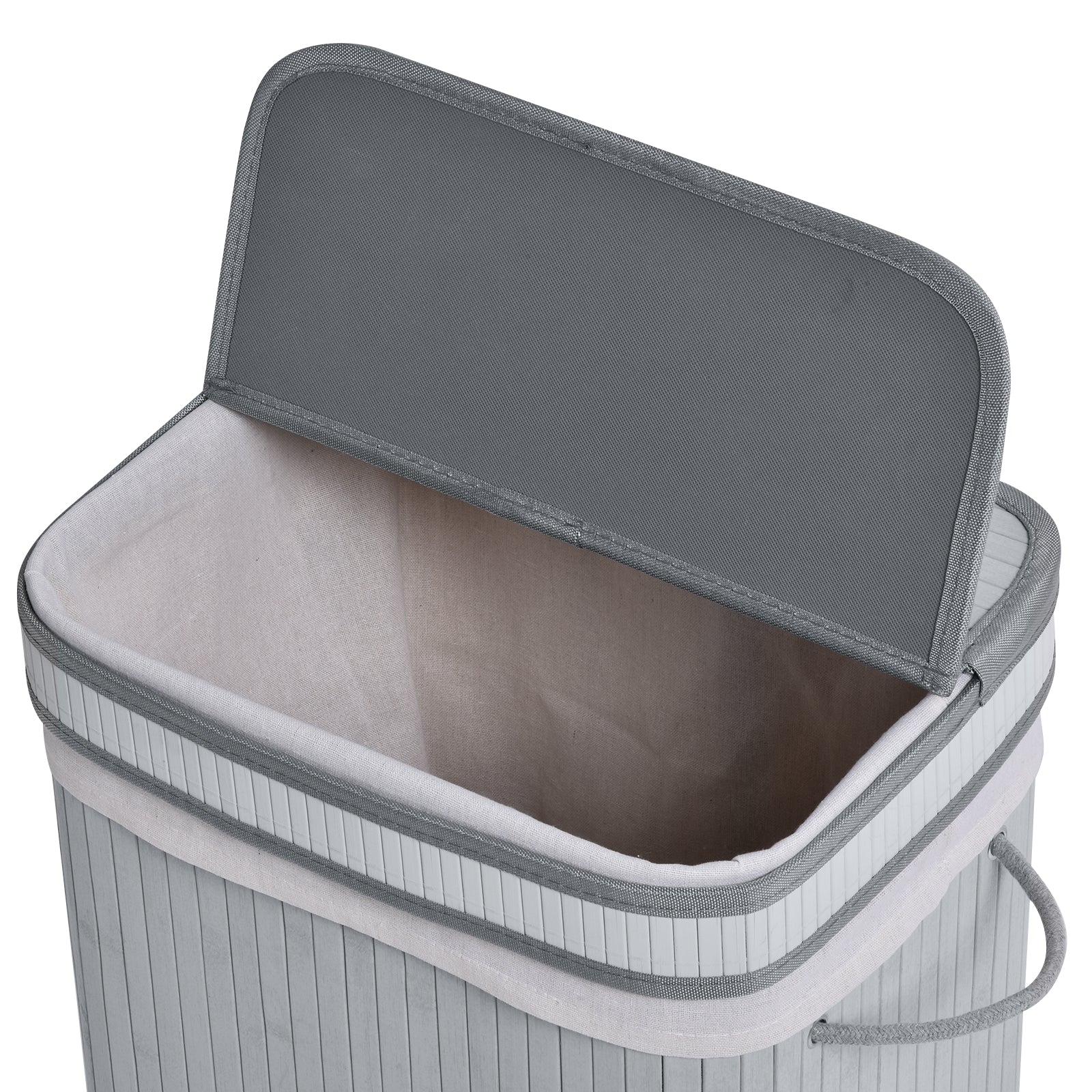 HOMCOM Wäschekorb, 70 L Wäschesammler mit Deckel, herausnehmbarer Innenfutter, Wäschebox für Badezimmer, 40 x 30 x 60 cm, Grau