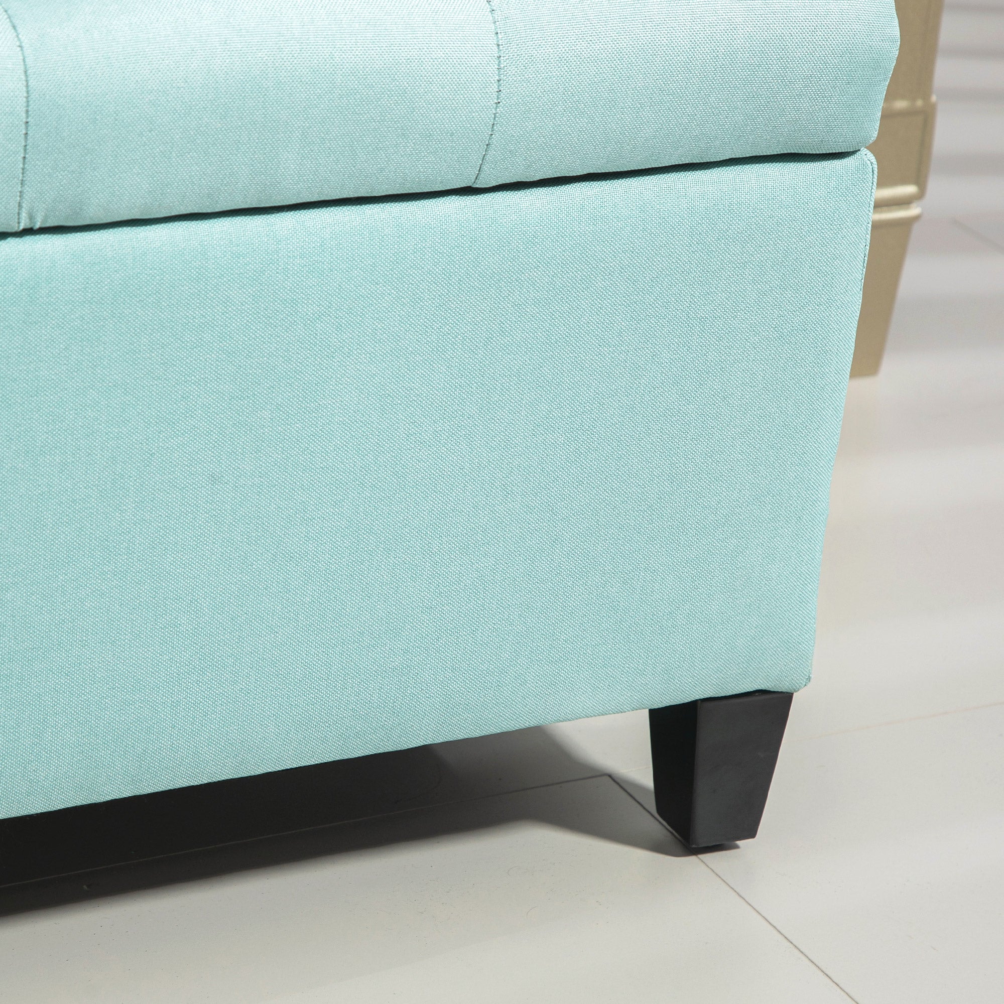 HOMCOM Sitzbank, Polsterbank mit Stauraum, leinenartiges Polyester, Kautschukholz, 100 x 40 x 44 cm, Grün
