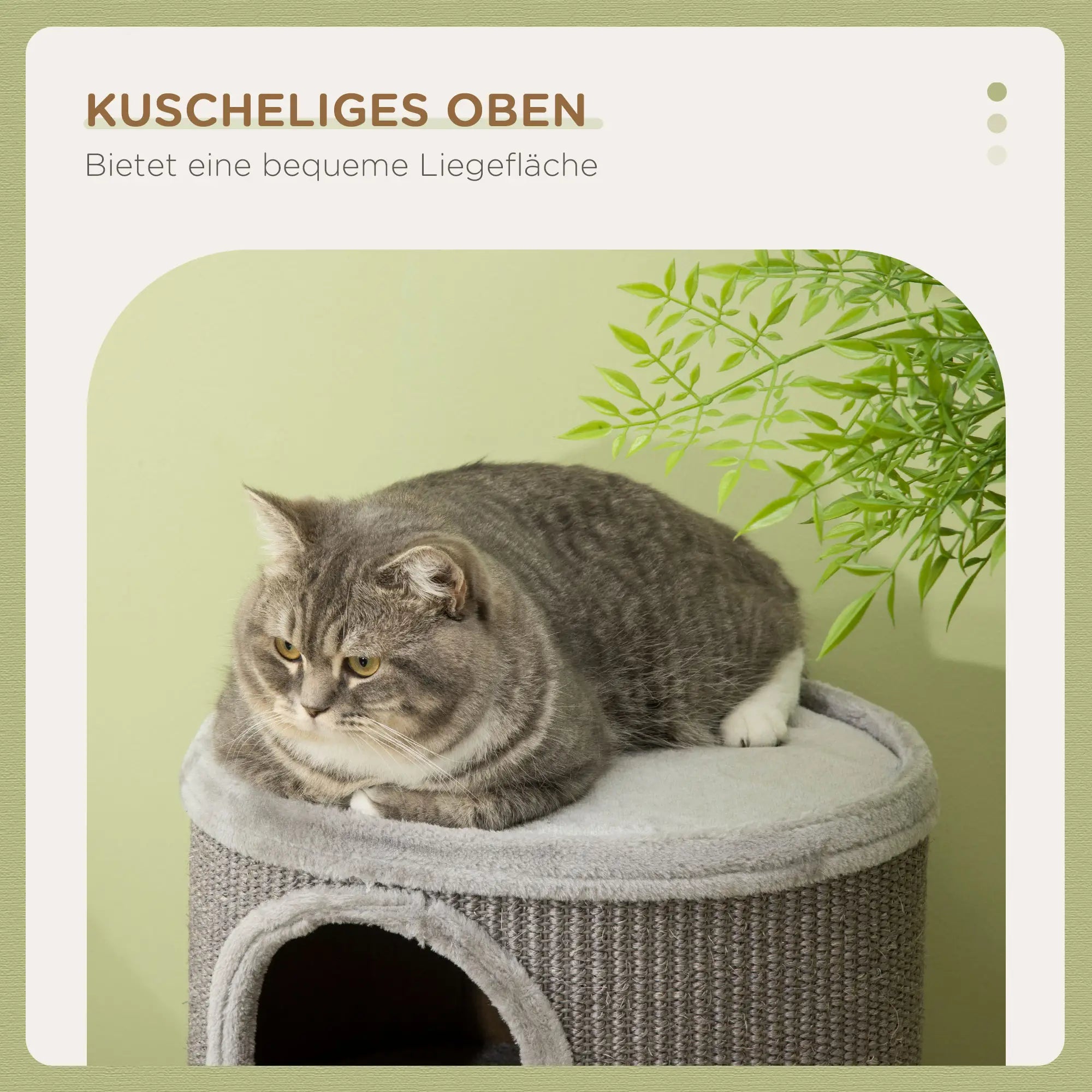 PawHut Kratztonne Katzenbaum 3 Ebenen Sisal-Kratzmatte