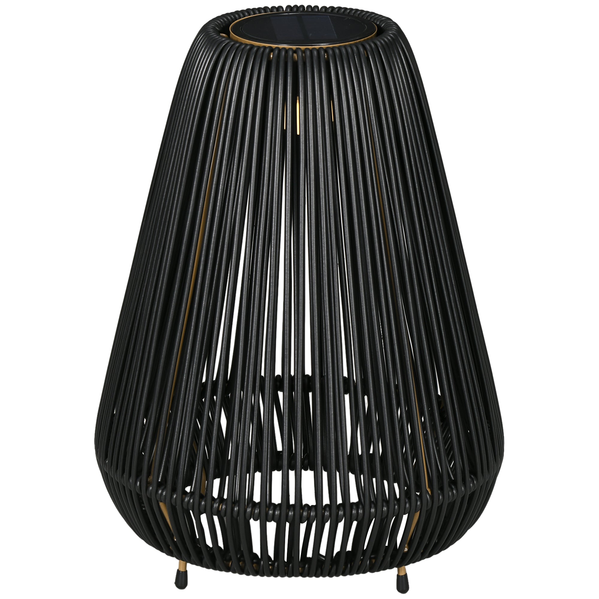 Outsunny Solar Gartenleuchte Außen LED dimmbar wetterfest Rattan