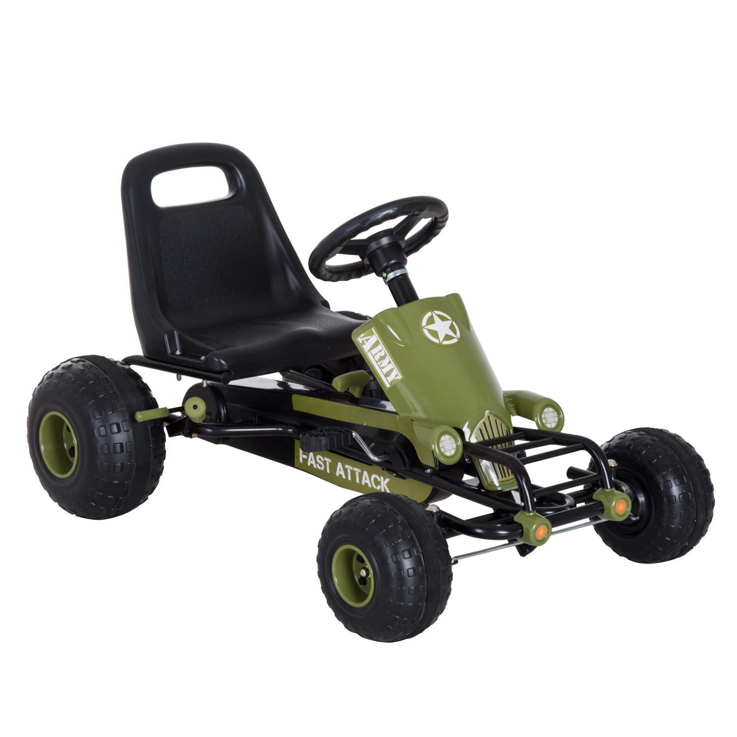 HOMCOM Go Kart – Children’s Kettcar with Handbrake
