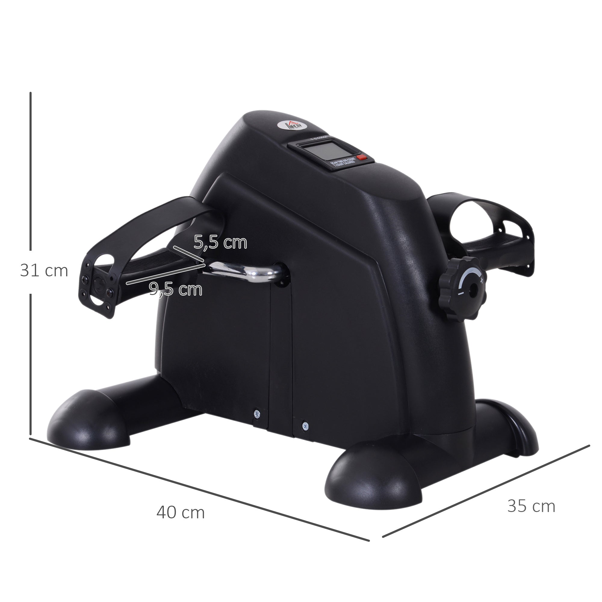 HOMCOM Mini Heimtrainer Fitnessbike Pedaltrainer mit LCD-Display verstellbarer Widerstand Arm und Beintrainer Hometrainer Fitnessgerät für Senioren Zuhause Heim Büro 35 x 40 x 31 cm Schwarz