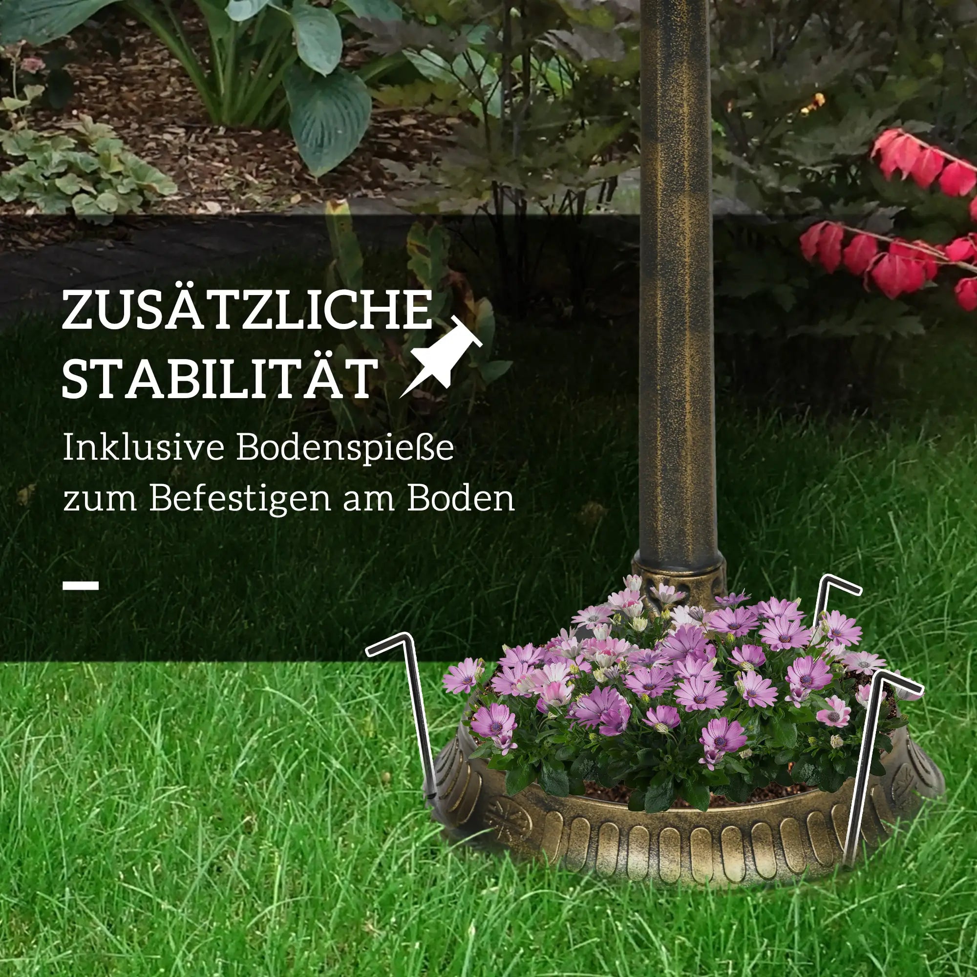 Outsunny Vogeltränke Vogelbad 2 Becken antiker Look Outdoor