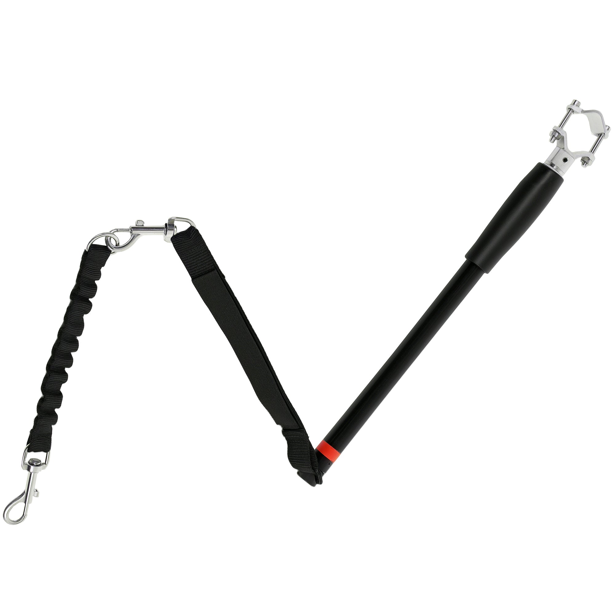PawHut Hundeleine fürs Fahrrad, elastisches Seil, Stahlrohr, 124 cm, Schwarz