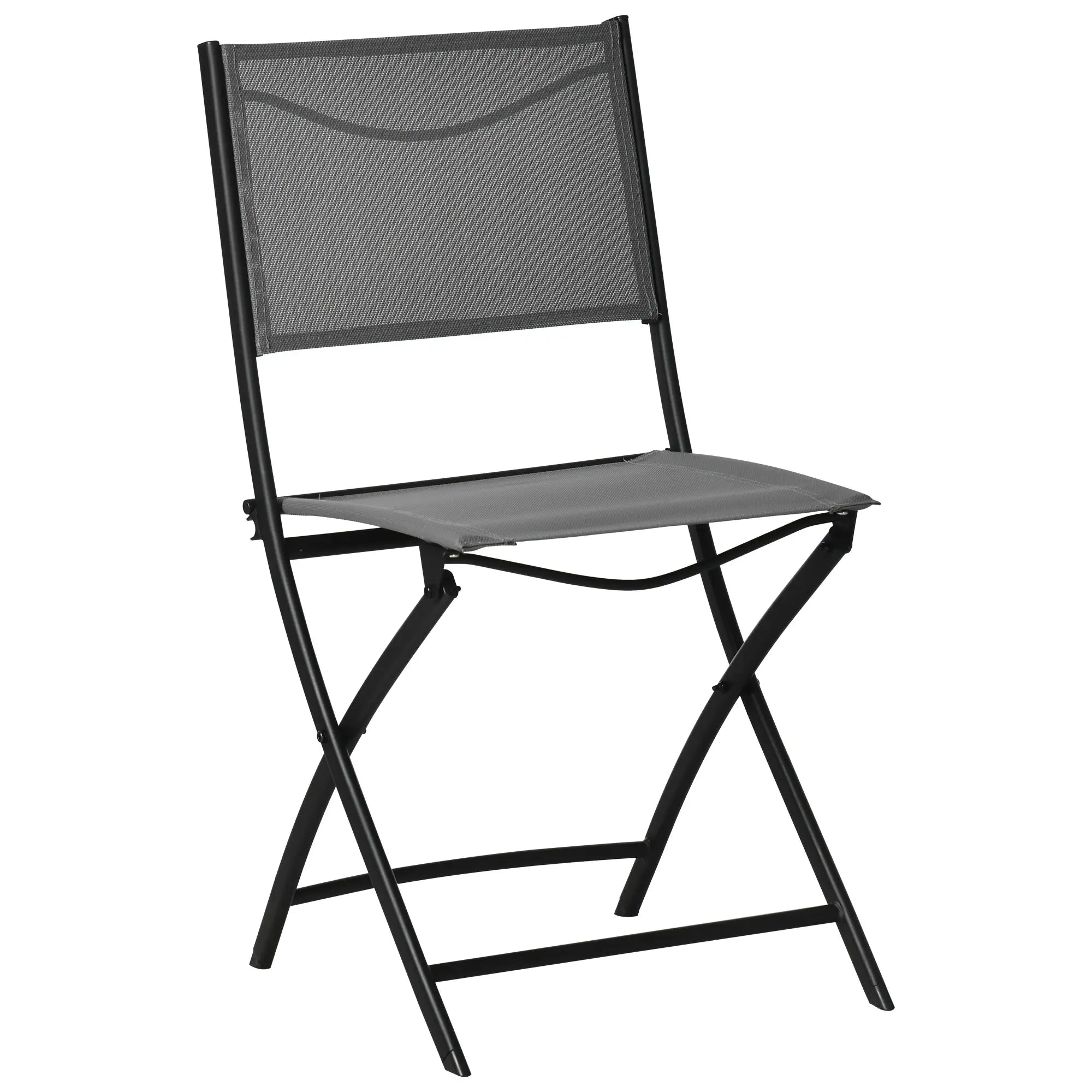 Outsunny Garten-Bistroset 3-teilig klappbar Hartglas-Tisch