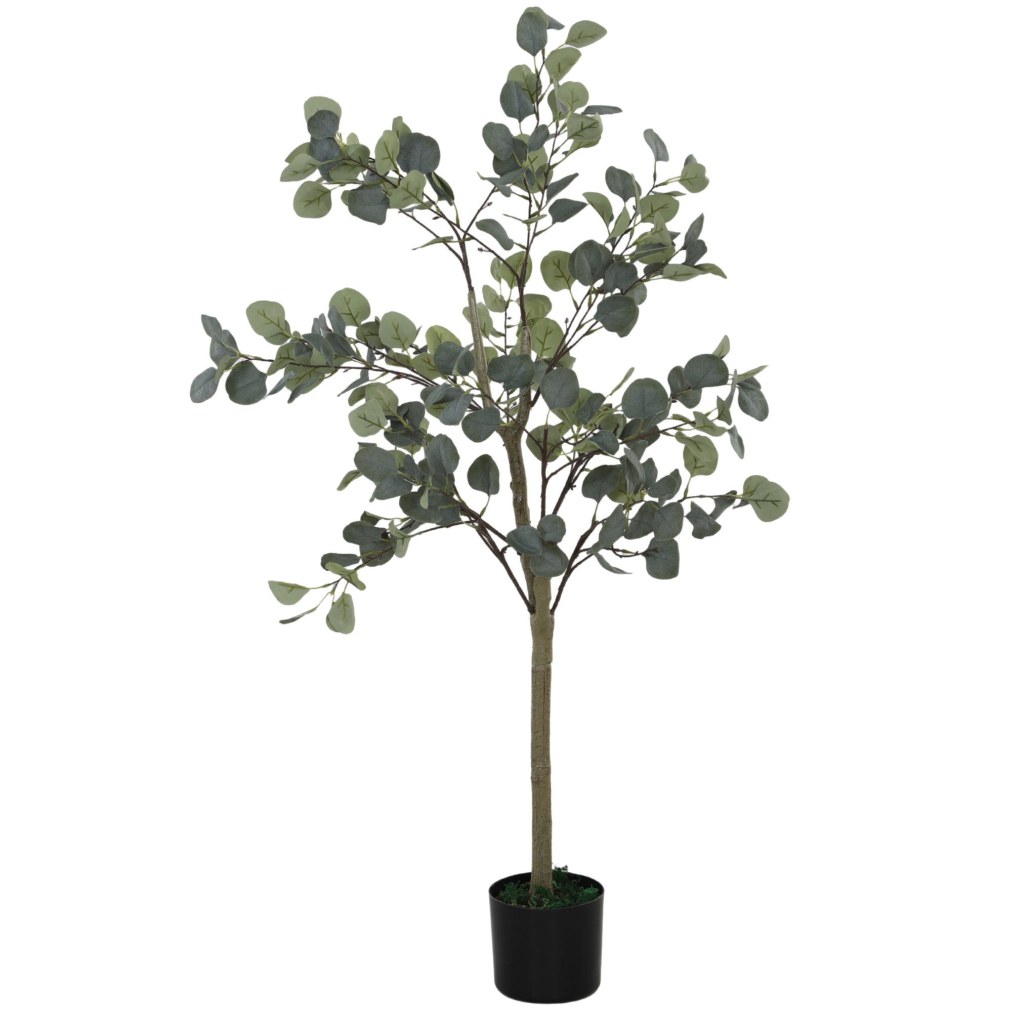 HOMCOM Künstliche Pflanze, Kunstbaum, naturgetreu, Zementtopf, wartungsfrei, Grün