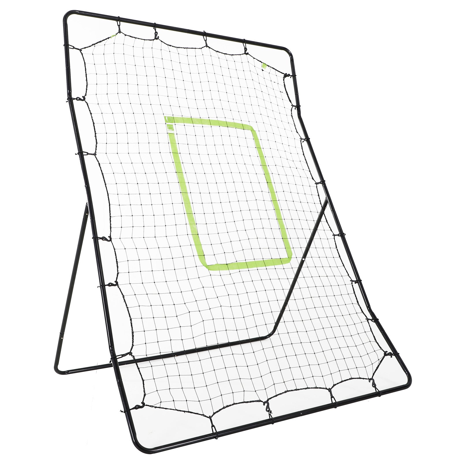 HOMCOM Baseball-Rückprallnetz, wetterbeständig, Metallrahmen, grüne Trefferzone, 174H x 123B x 90T cm