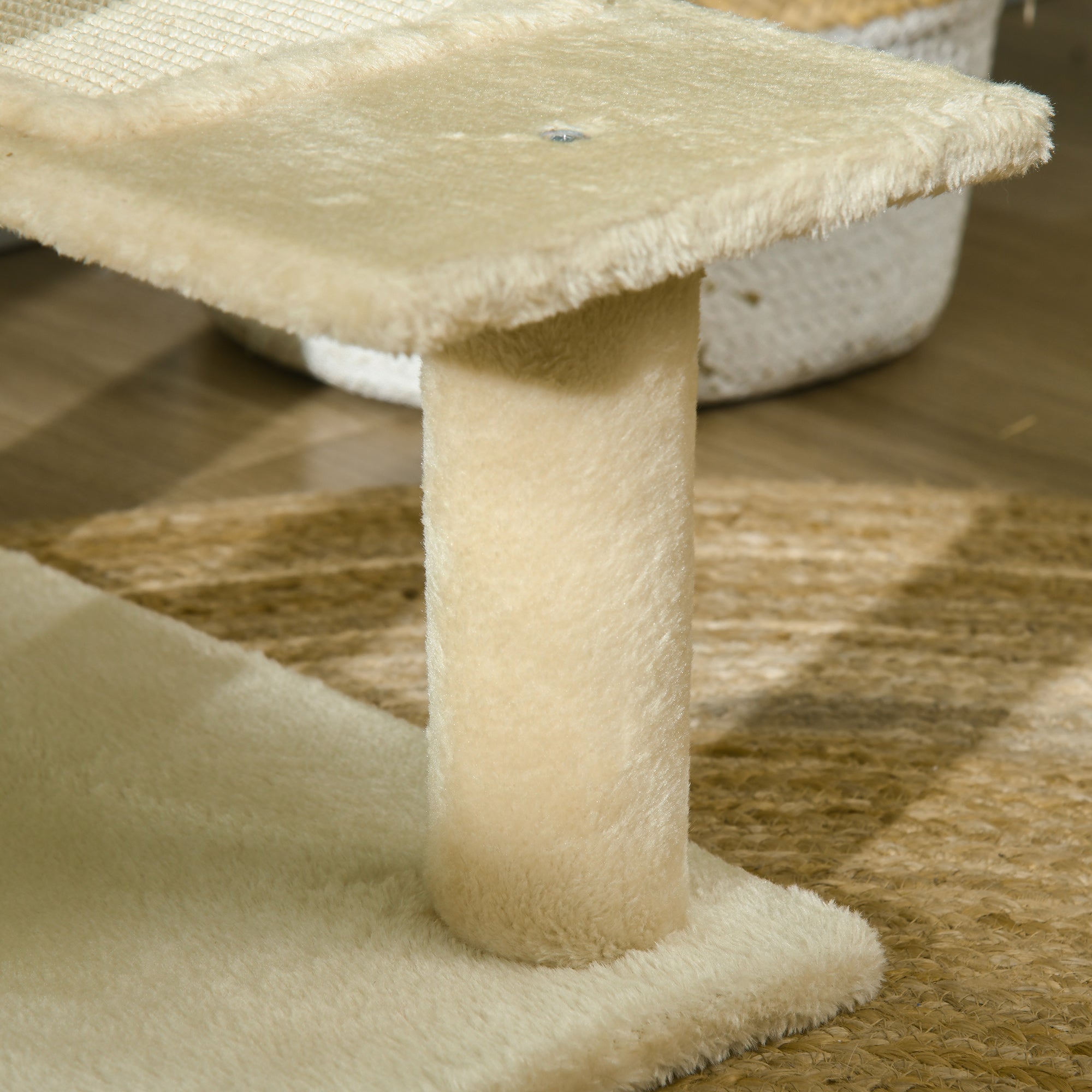 PawHut Kratzbaum 100 cm Katzenturm mit Sisalstämme, große Plattform, mehrstöckiger Katzenkratzbaum, Kletterbaum, für kleine & mittelgroße Katzen, Beige