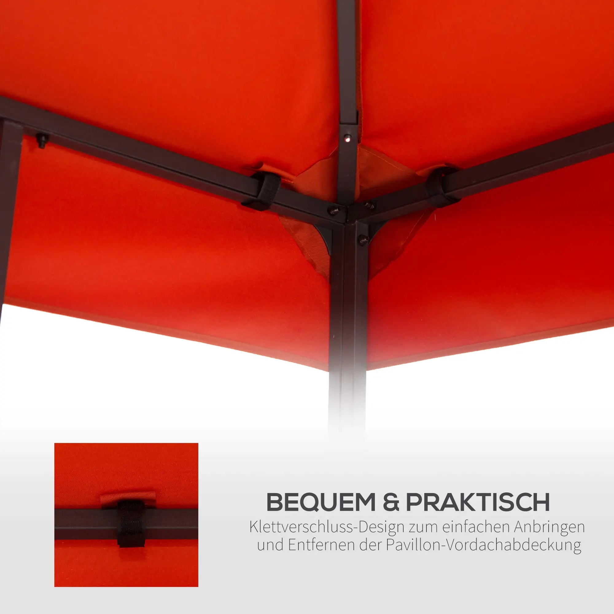 Outsunny Ersatzdach für Pavillon 3x3m wasserabweisend Pavillondach für Metallpavillon Pavillon Ersatzdach Gartenpavillon Partyzelt Gartenzelt Polyester Rostrot