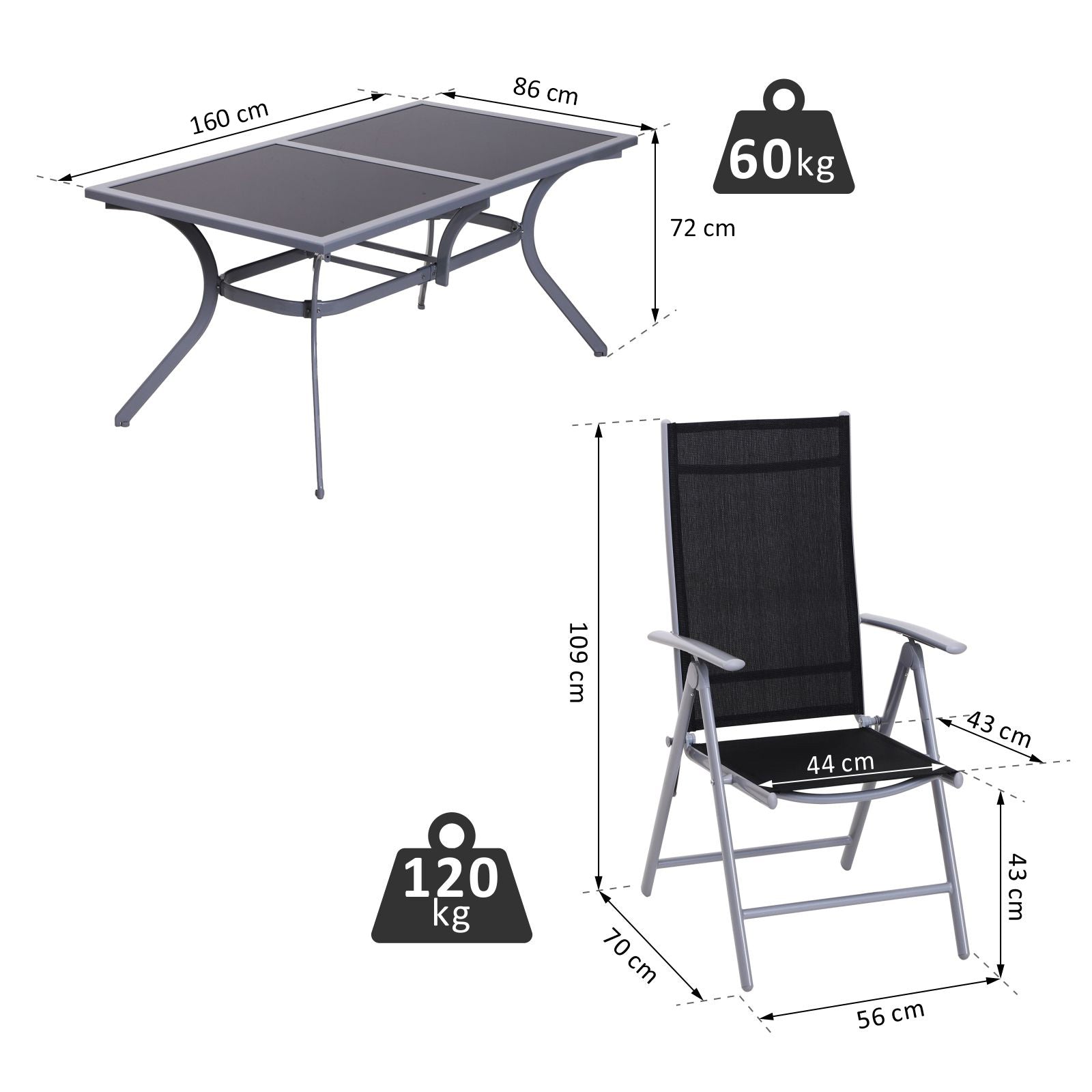 Outsunny Sitzgarnitur für 6 Personen Sitzgruppe Gartengarnitur Gartenset Gartenmöbel Alu