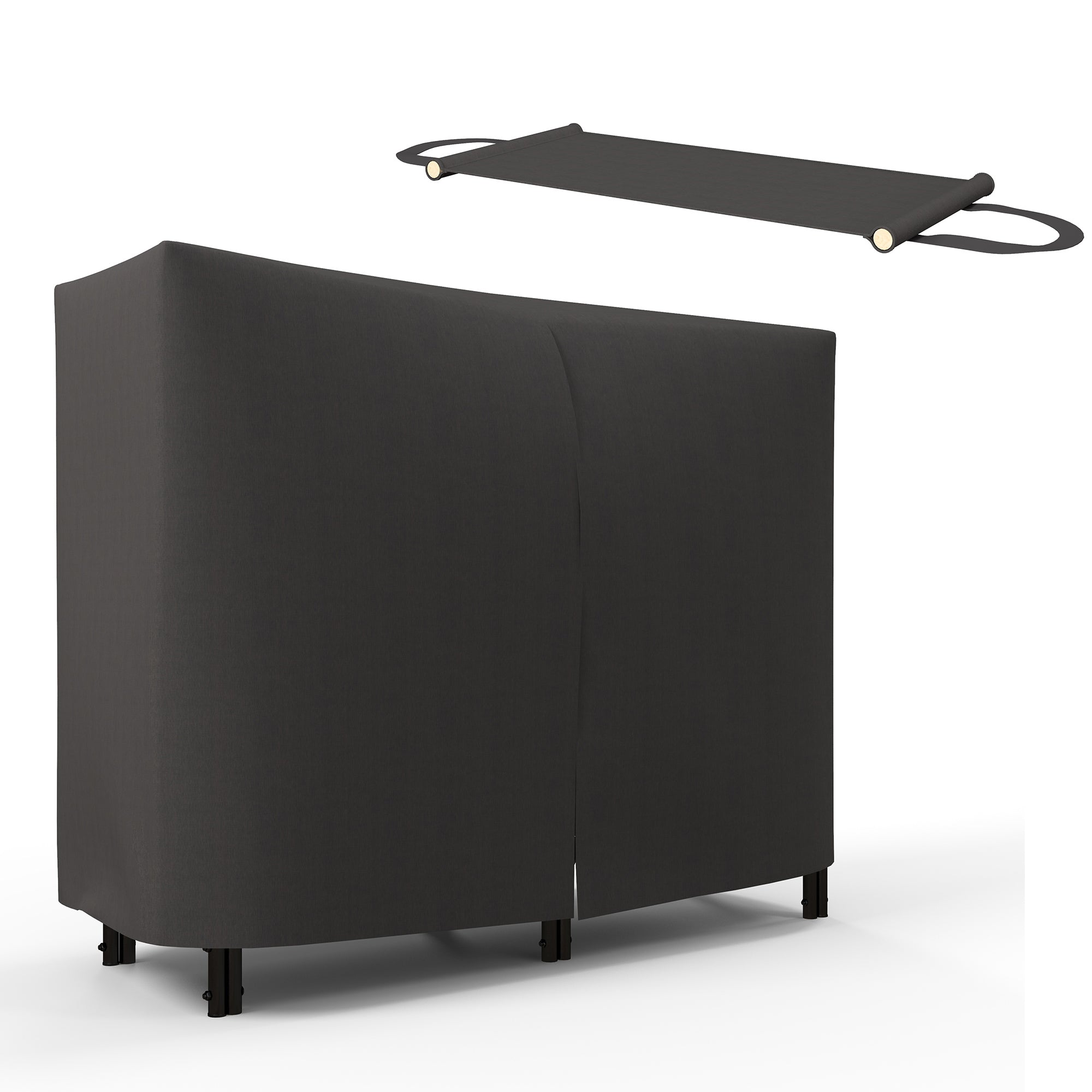 Outsunny Feuerholzgestell, 0,33 m³, mit Tragetasche & Abdeckung, Metallrahmen, bis 150 kg, 120 x 36 x 99 cm, Schwarz