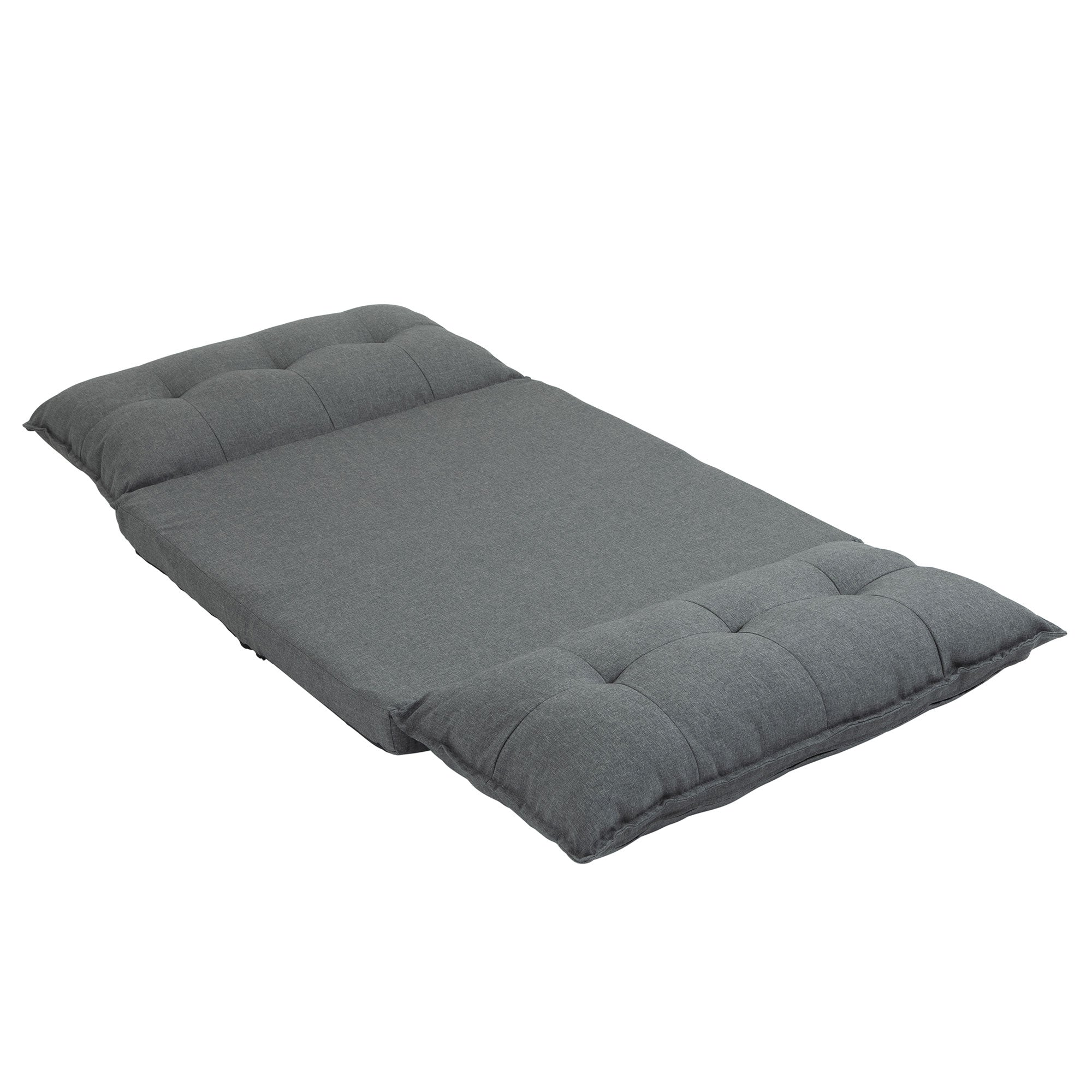 HOMCOM Tiefer Relaxsessel, 13 Positionen, Leinenoptik, Metallstruktur, 100 x 71 x 54 cm, Grau