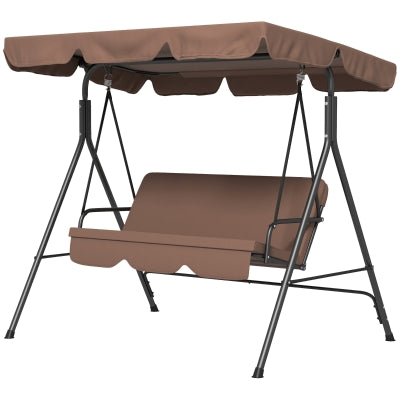 Outsunny 3-Sitzer Hollywoodschaukel mit verstellbarem Dach