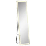 HOMCOM Ganzkörperspiegel mit Ständer, freistehend, 40 cm x 150 cm, Natur, 40cm x 3cm x 150 cm, 40cm x 37cm x 156,5cm