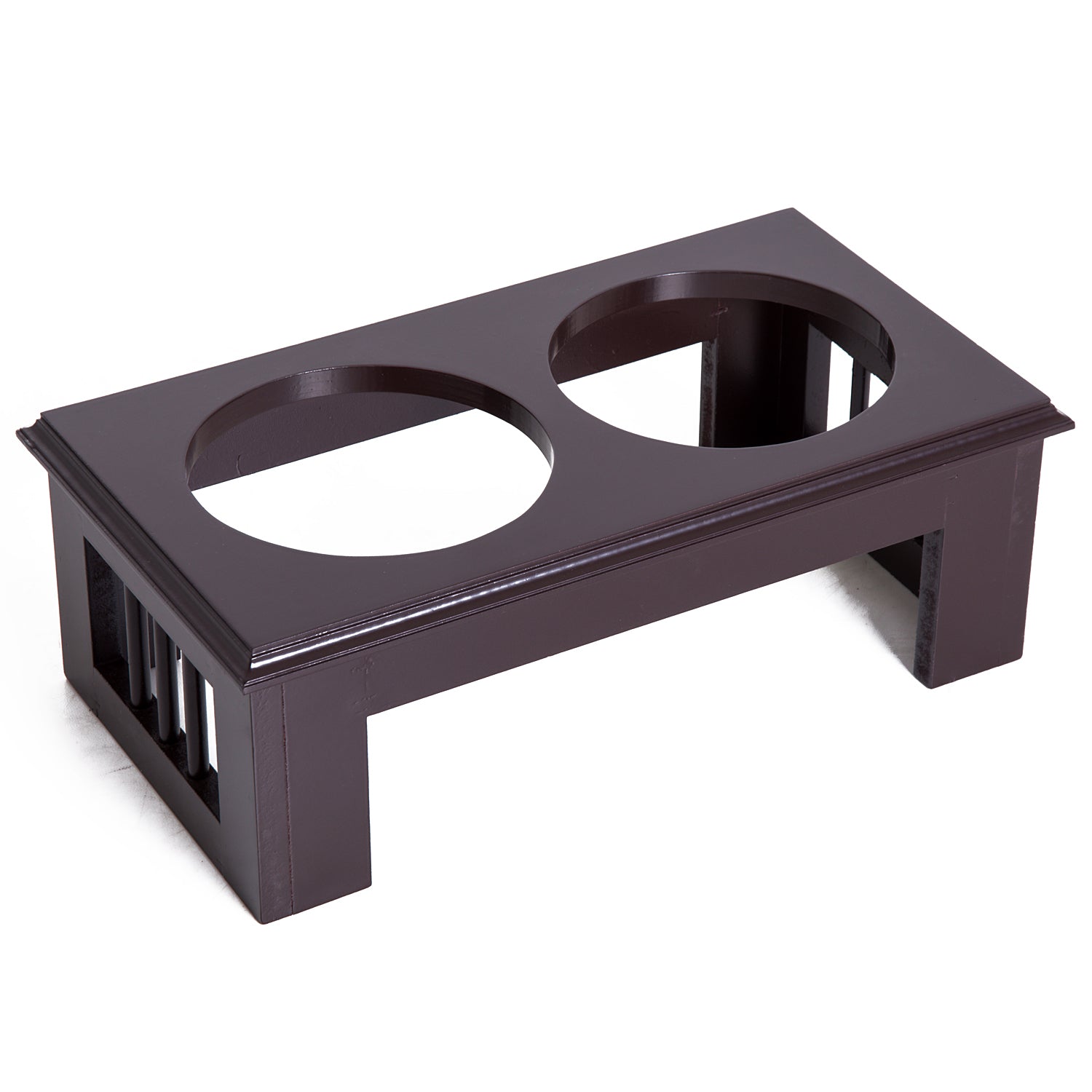 PawHut Erhöhter Hundenapf Futternapf mit 2 Näpfe Wassernapf 2 x 900ml Edelstahlnäpfen Fressnapf Futterstation Hundenäpfe für kleine Hunde Katzen Espresso