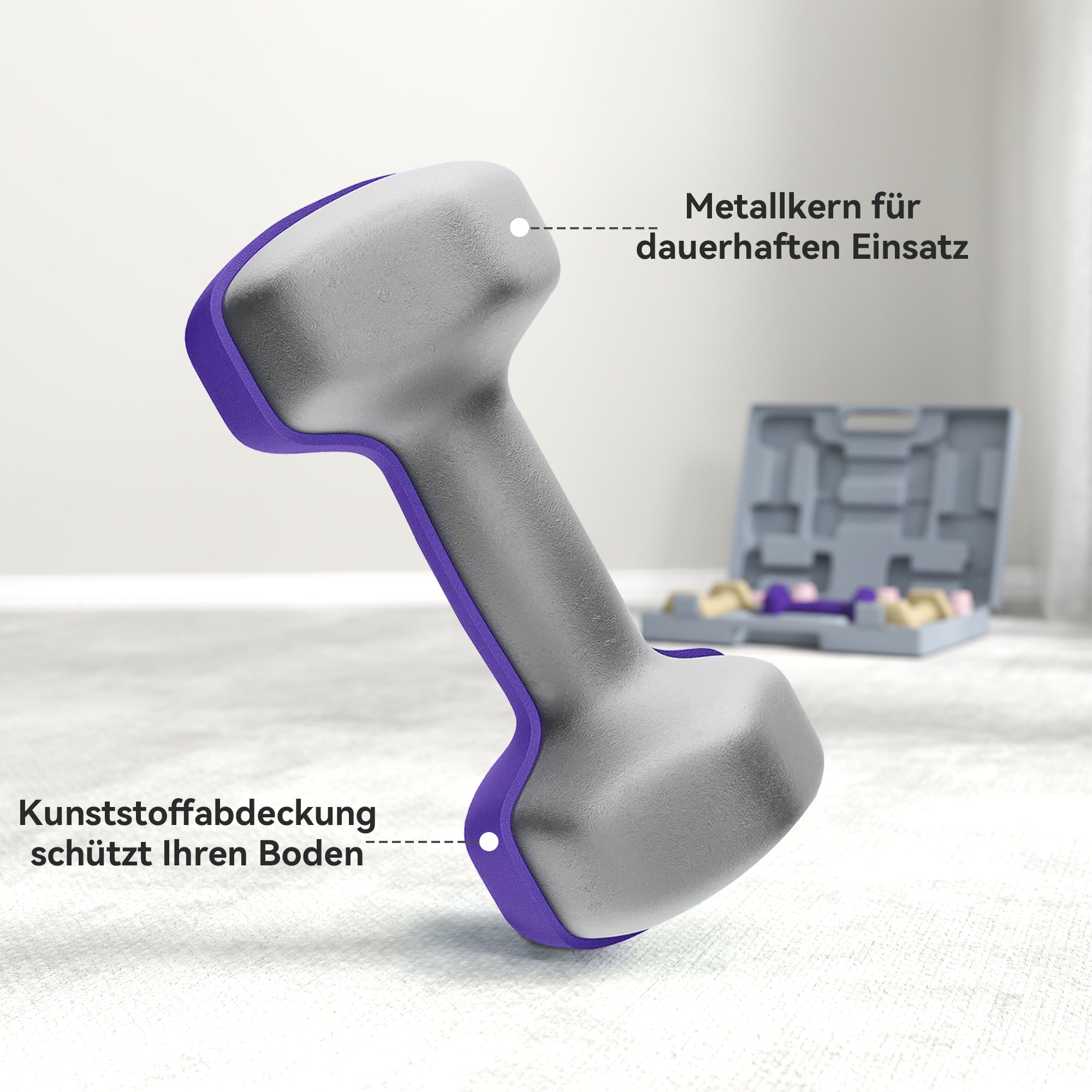 SPORTNOW Hantelset, 6er Set Hanteln mit Gewichten, Kurzhantelset aus Stahl, 1kg, 2kg, 3kg