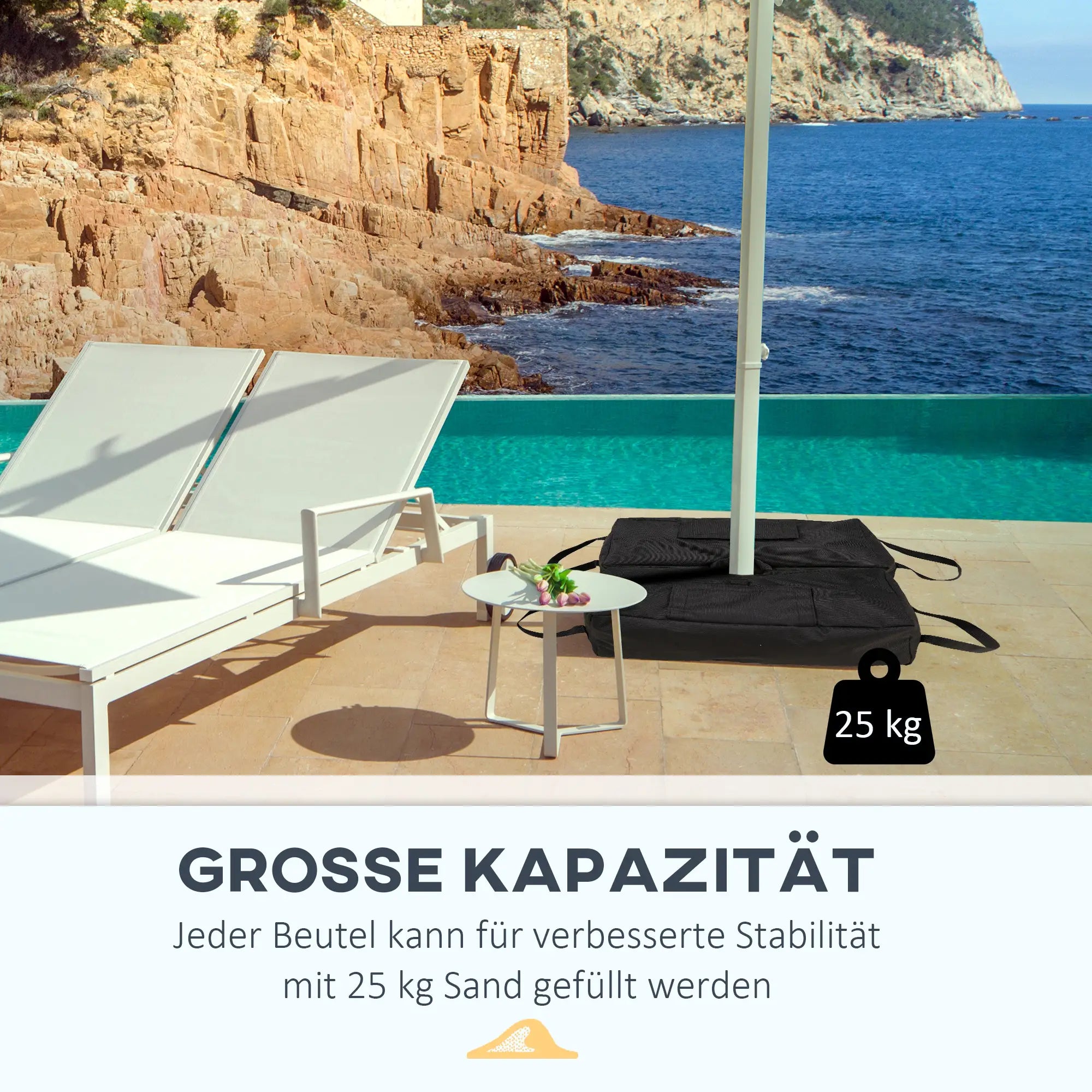 Outsunny Sonnenschirmständer Sandsack 50?kg