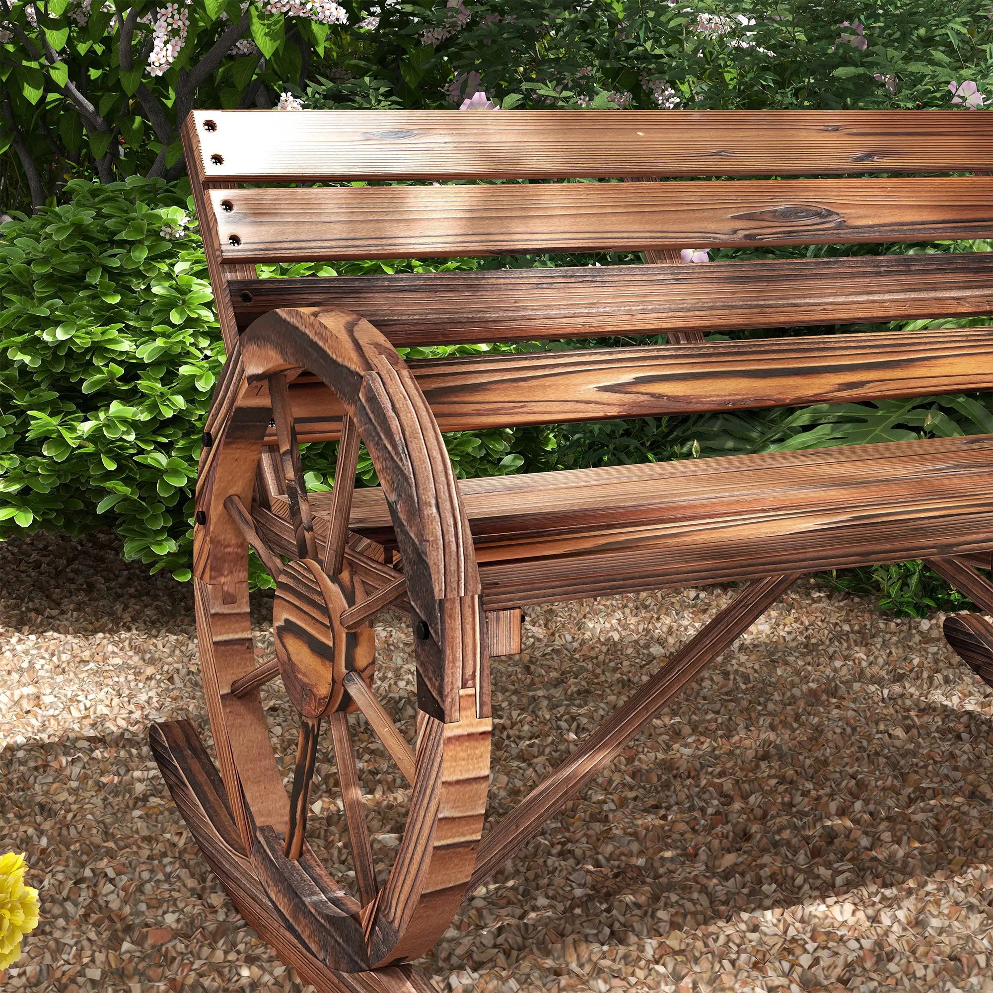 Outsunny 2-Sitzer Schaukelbank aus Holz im rustikalen Design