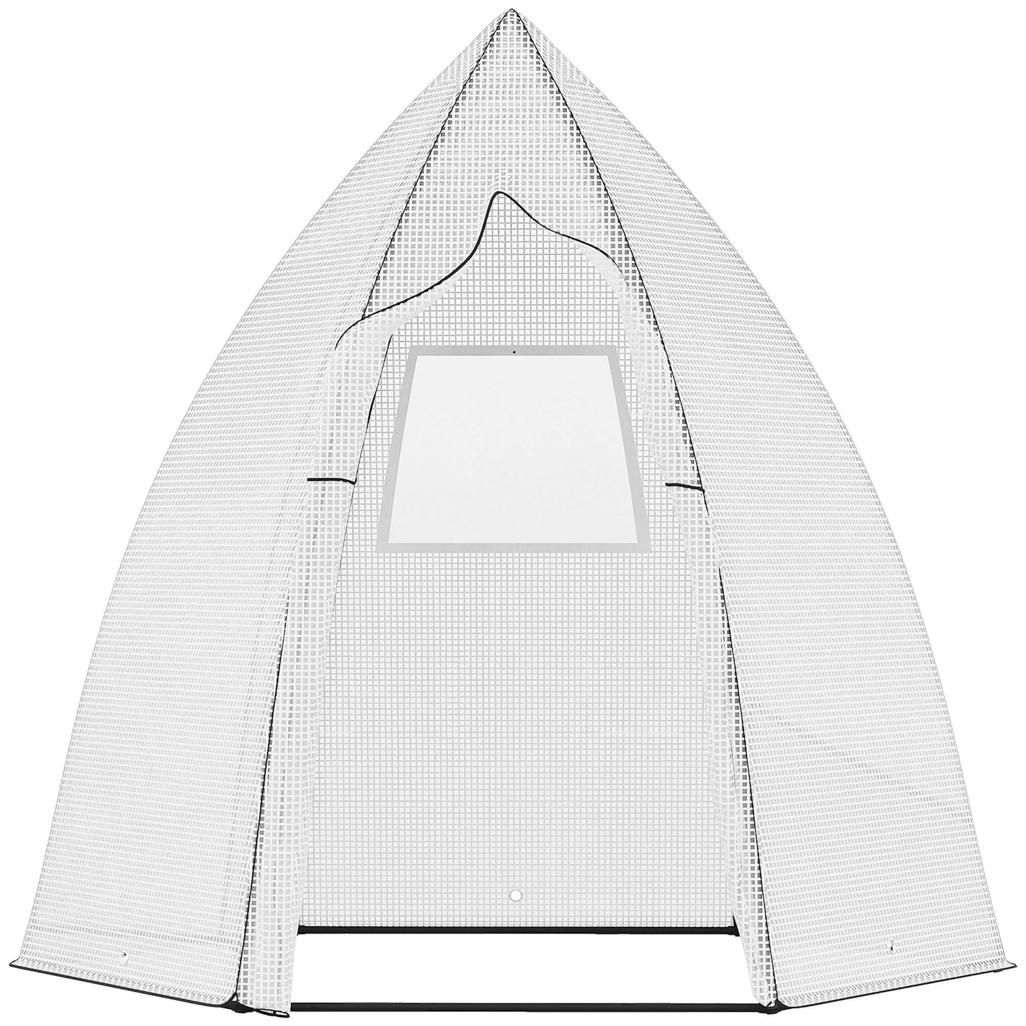 Outsunny Mini Gewächshaus Überwinterungszelt für Pflanzen mit Rolltür Garten Balkon Winterschutz Weiß 160 x 140 x 180 cm
