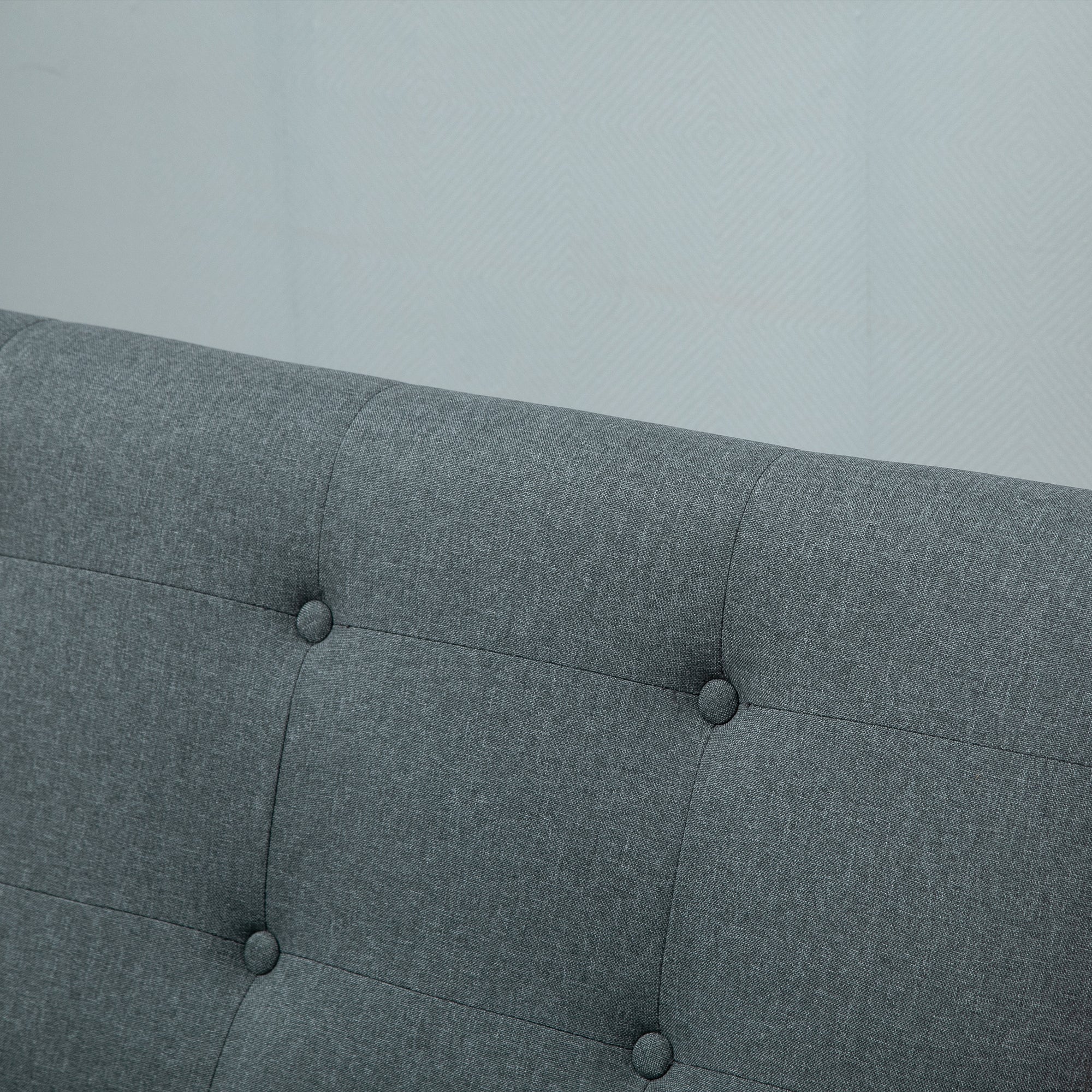 HOMCOM 2-Sitzer Sofa, Couch mit Armlehnen, Rückenkissen, Wohnzimmersofa mit Leinenoptik, Polstersofa für Wohnzimmer, Schlafzimmer 115 x 66,5 x 73 cm, Dunkelgrau
