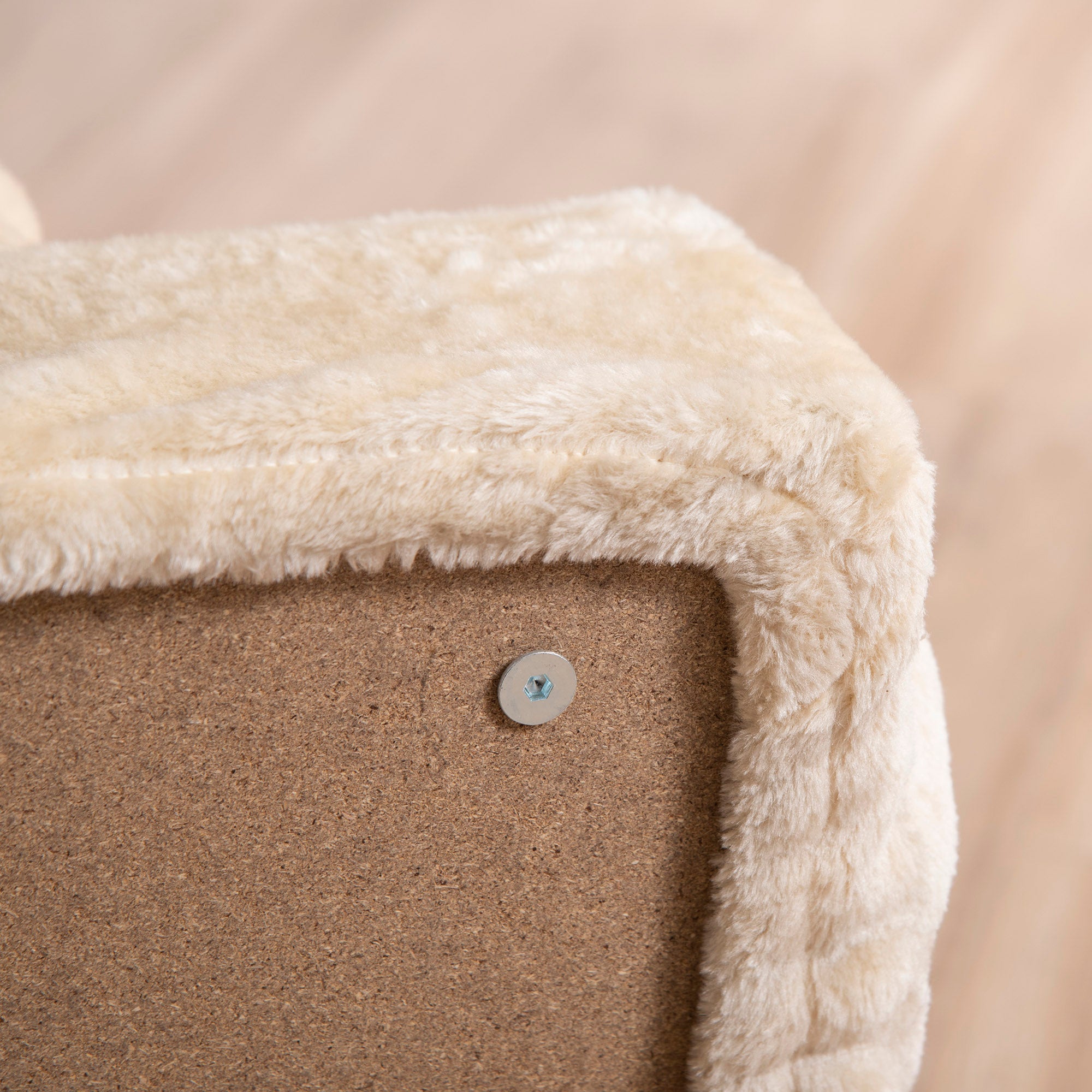 PawHut Hundetreppe 4-stufig, 35 cm Katzentreppe für Bett und Sofa, Haustiertreppe für Hunde und Katzen bis 5 kg, Plüschoptik, Beige