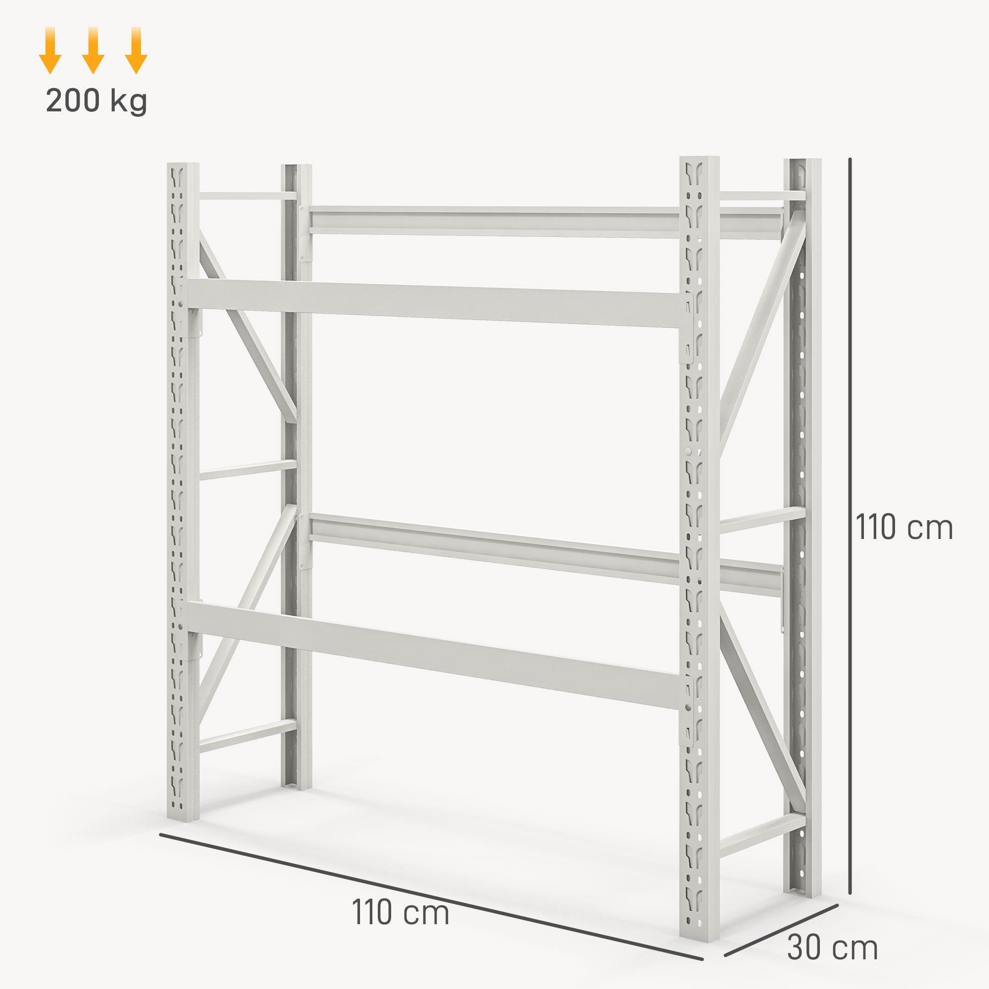 HOMCOM Getränkekistenregal, bis 6 Kisten, höhenverstellbar, Stahlrahmen, 110x30x110 cm, Weiß
