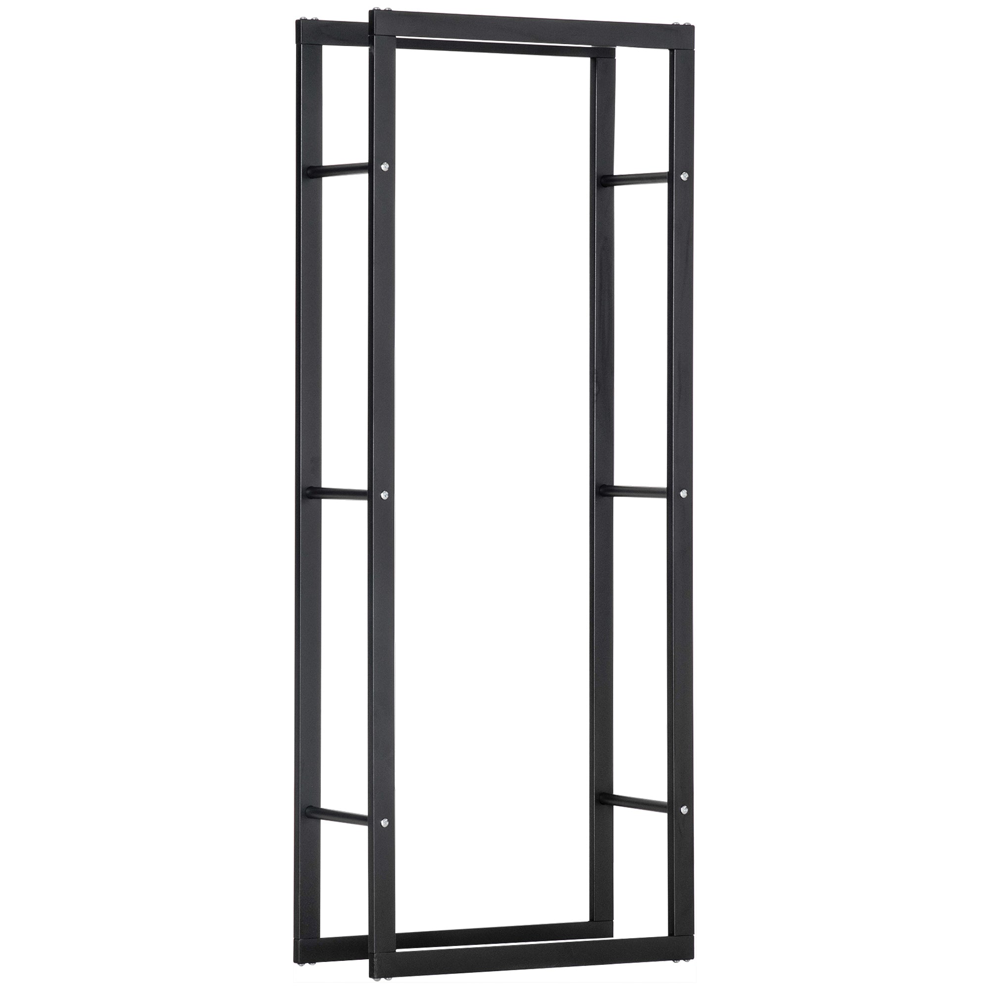 HOMCOM Kaminholzständer Kaminholzablage für Innen und Außen Metall 60 x 25 x 150 cm