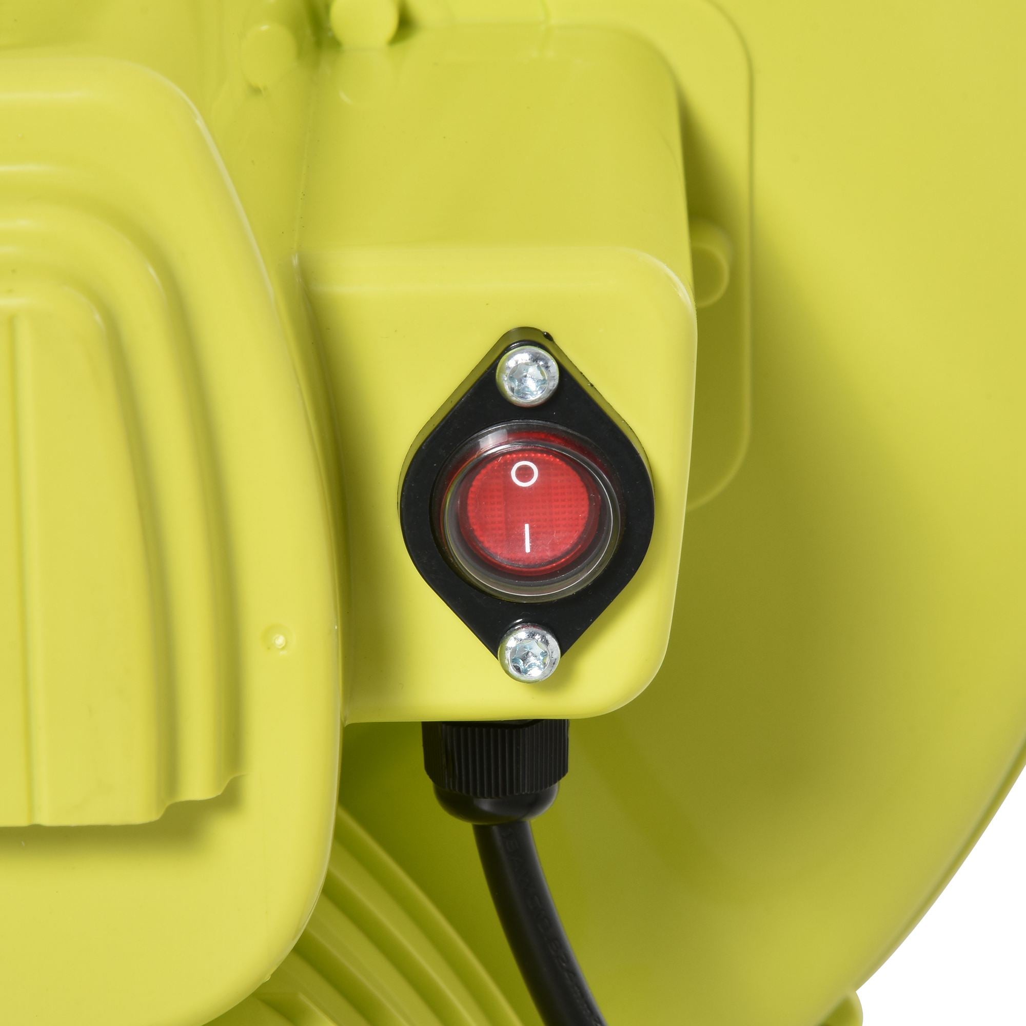 Outsunny 450W elektrische Luftpumpe Hüpfburg Gebläsepumpe Ventilator mit Griff Dauergebläse leichtgewichtig tragbar für aufblasbare Spielzeuge ABS Gelb+Grün 35 x 26 x 33,5 cm