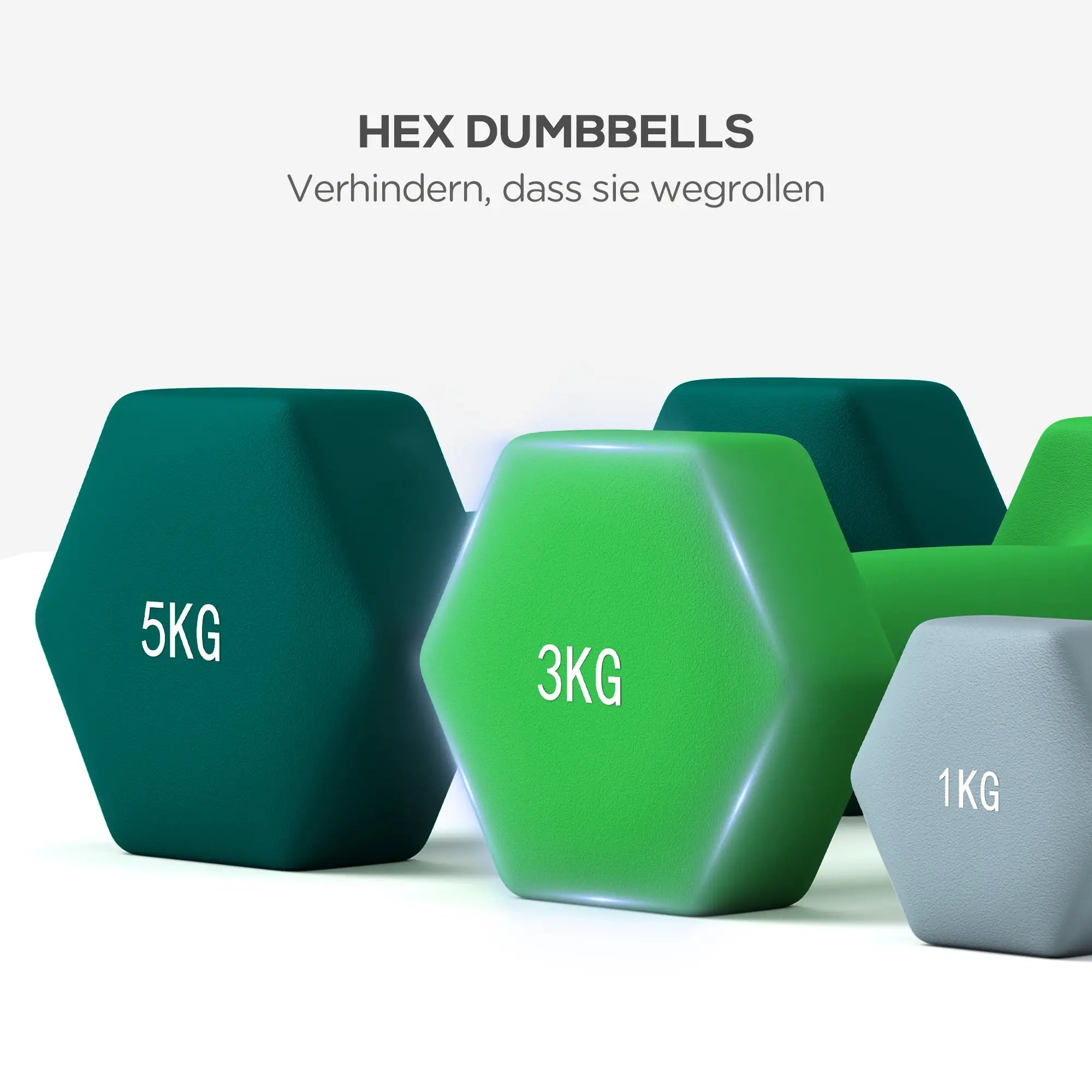 SPORTNOW Hantelset 6-teilig mit Hantelständer – 1?kg bis 5?kg