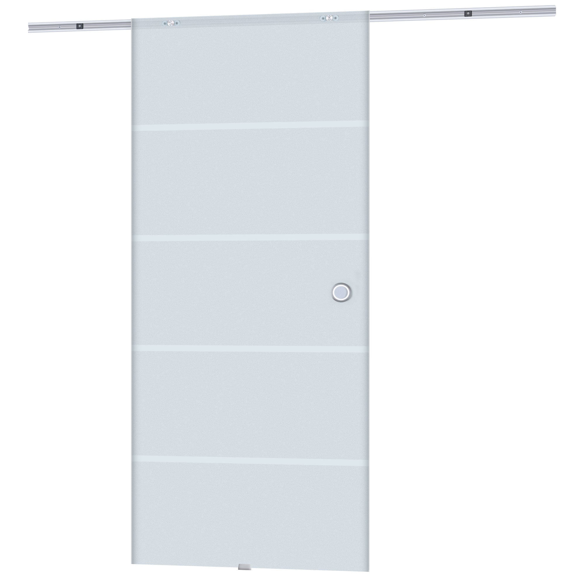 HOMCOM Glasschiebetür Schiebetür Glastür Zimmertür teilsatiniert 900 x 2050 mm