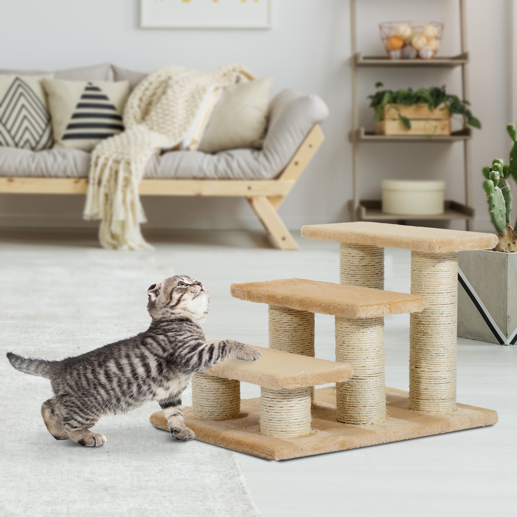 Escalier pour chats PawHut pour chats âgés souffrant d'arthrite