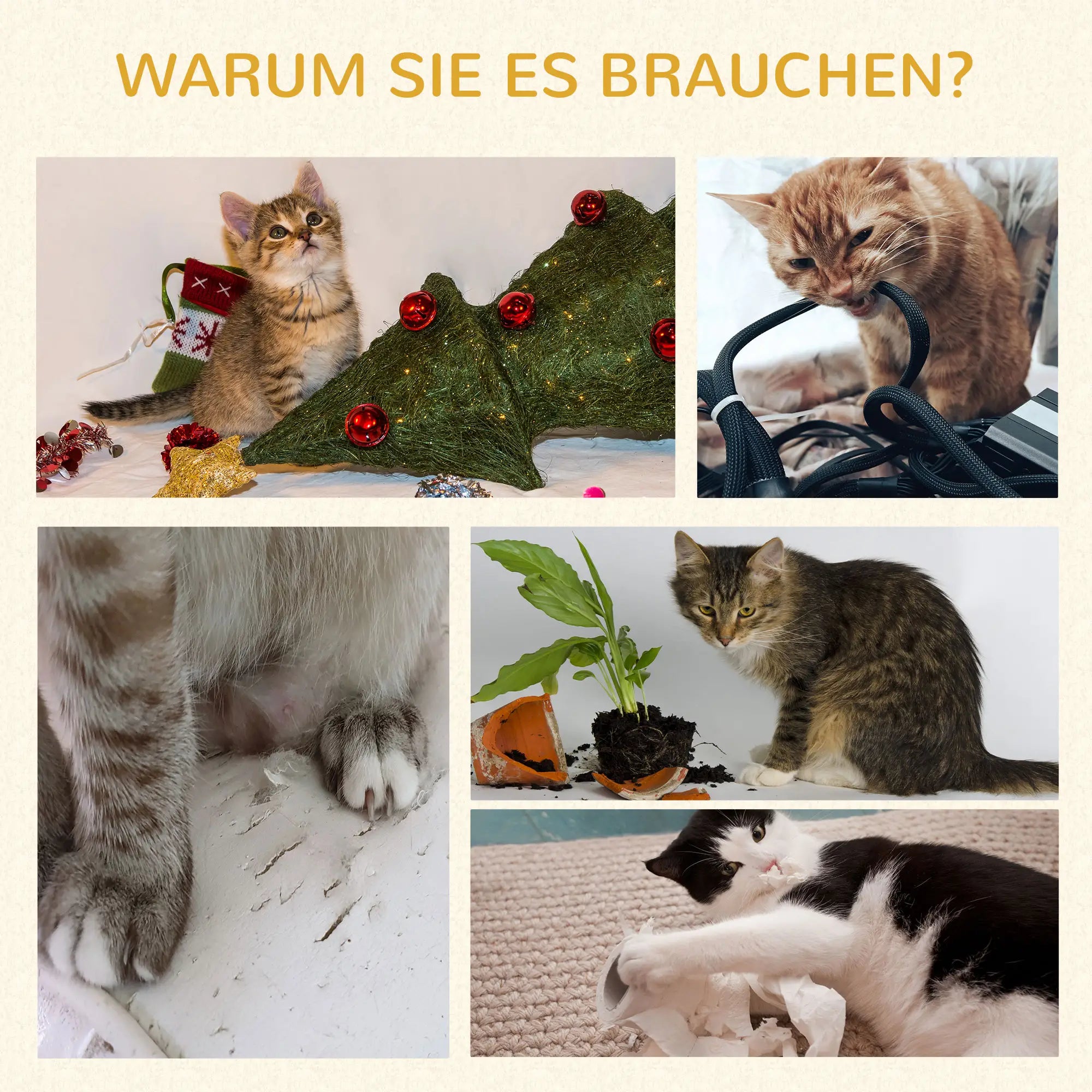 PawHut Kratzbaum Katzenmöbel mit Katzenhaus Hängematte Spielzeug