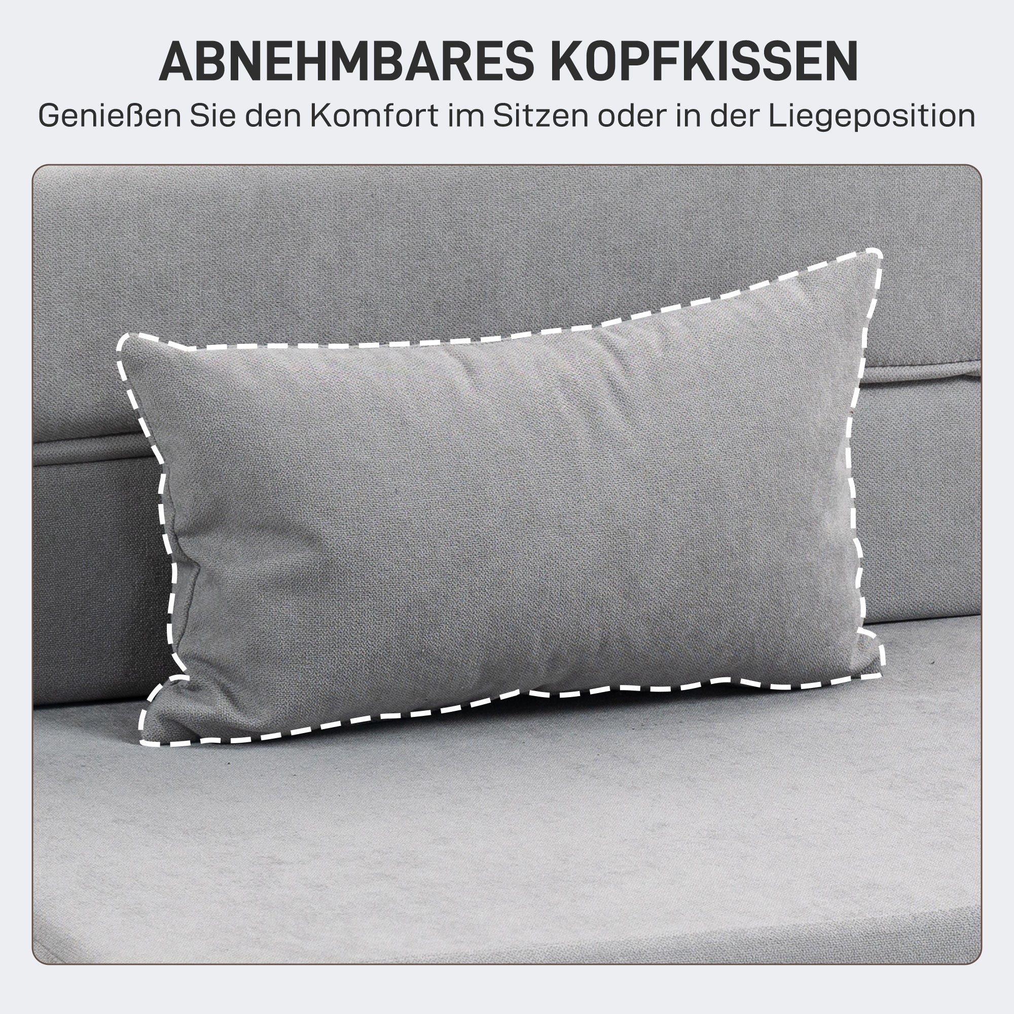HOMCOM Bodensofa, Polstercouch, in Matratze umwandelbar, Schaumstoff, Kissen, Hellgrau