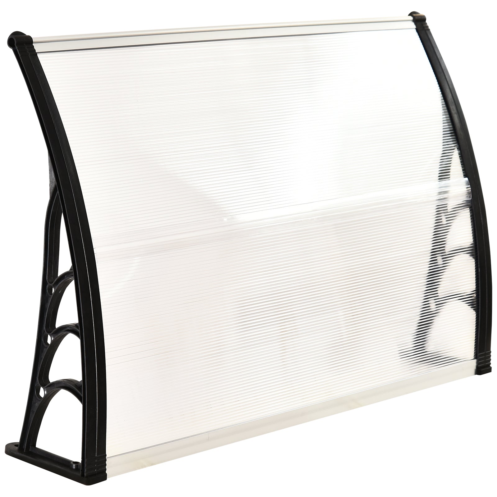 Outsunny Vordach Haustürvordach 75 x 100 cm Pultvordach Überdachung Polycarbonat Weiß