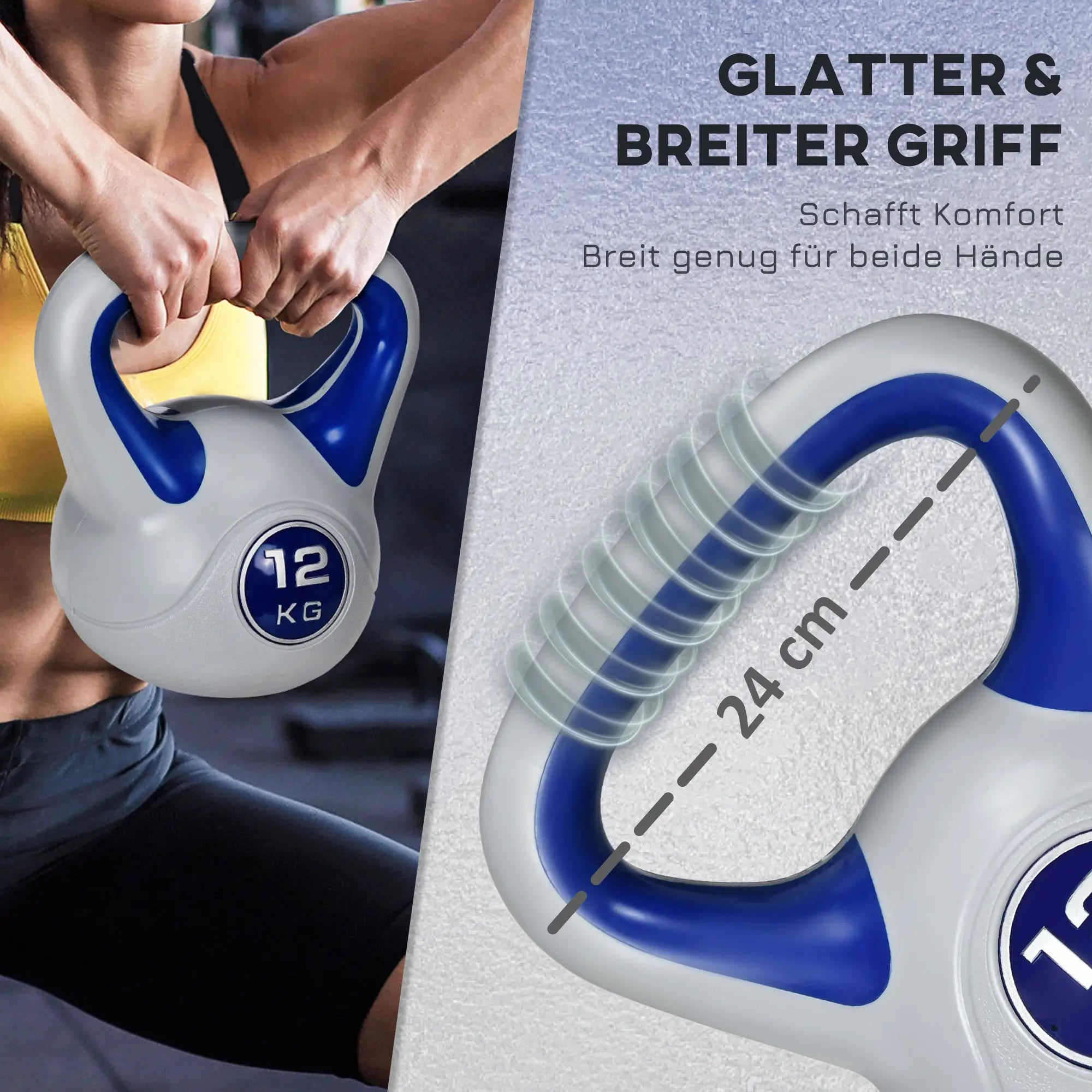 SPORTNOW Kugelhantel Kettlebell effektives Training bodenschonend
