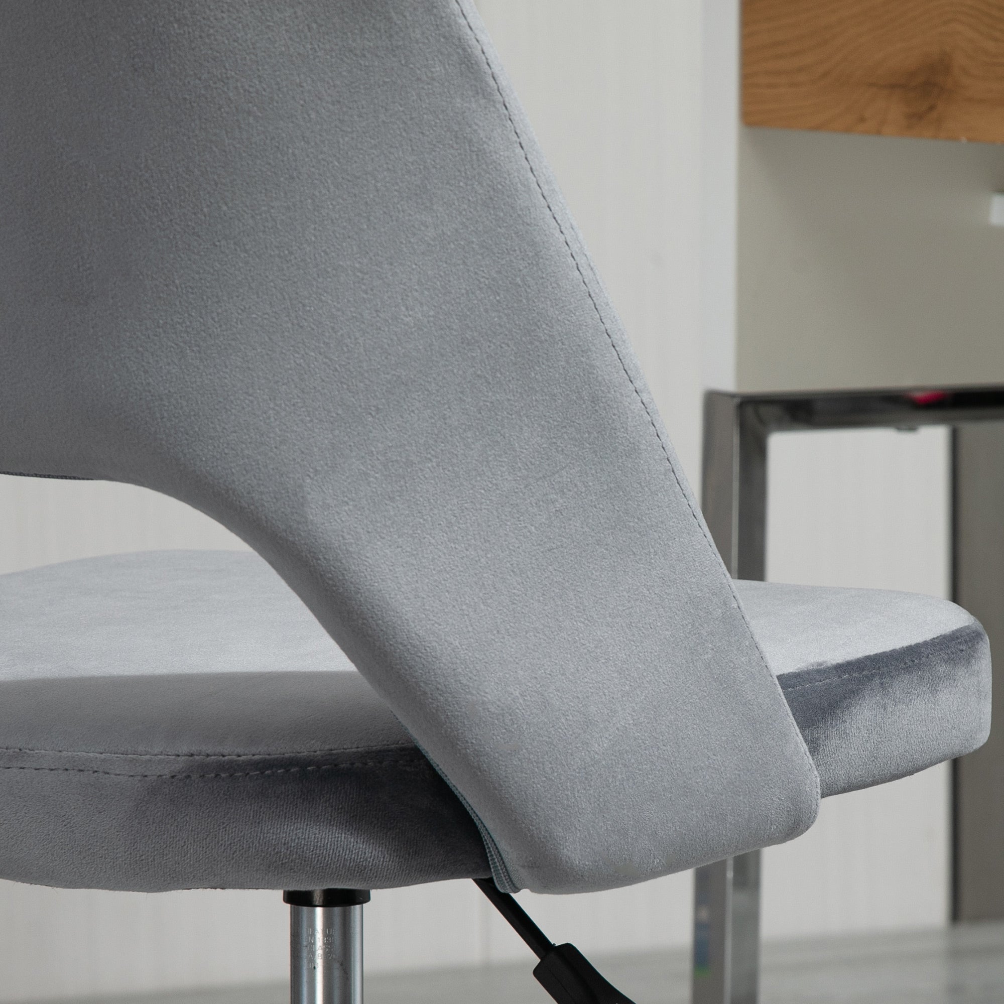 Vinsetto Höhenverstellbarer Schreibtischstuhl mit Rollen, 360° drehbar, Jakobsmuschel-Form, Schaumstoff, 49 x 60 x 79-91 cm, Dunkelgrau