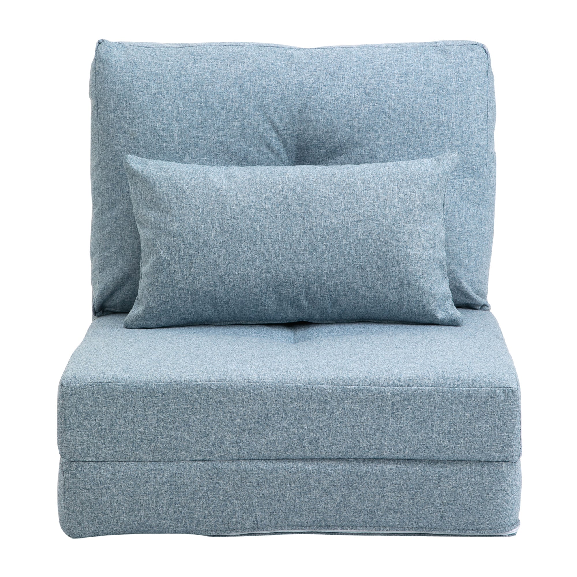 HOMCOM Bodensessel Klappmatratze Schlafmatte, 2-in-1-Design, abnehmbares Kissen, 60 x 80 x 56 cm, Himmelblau