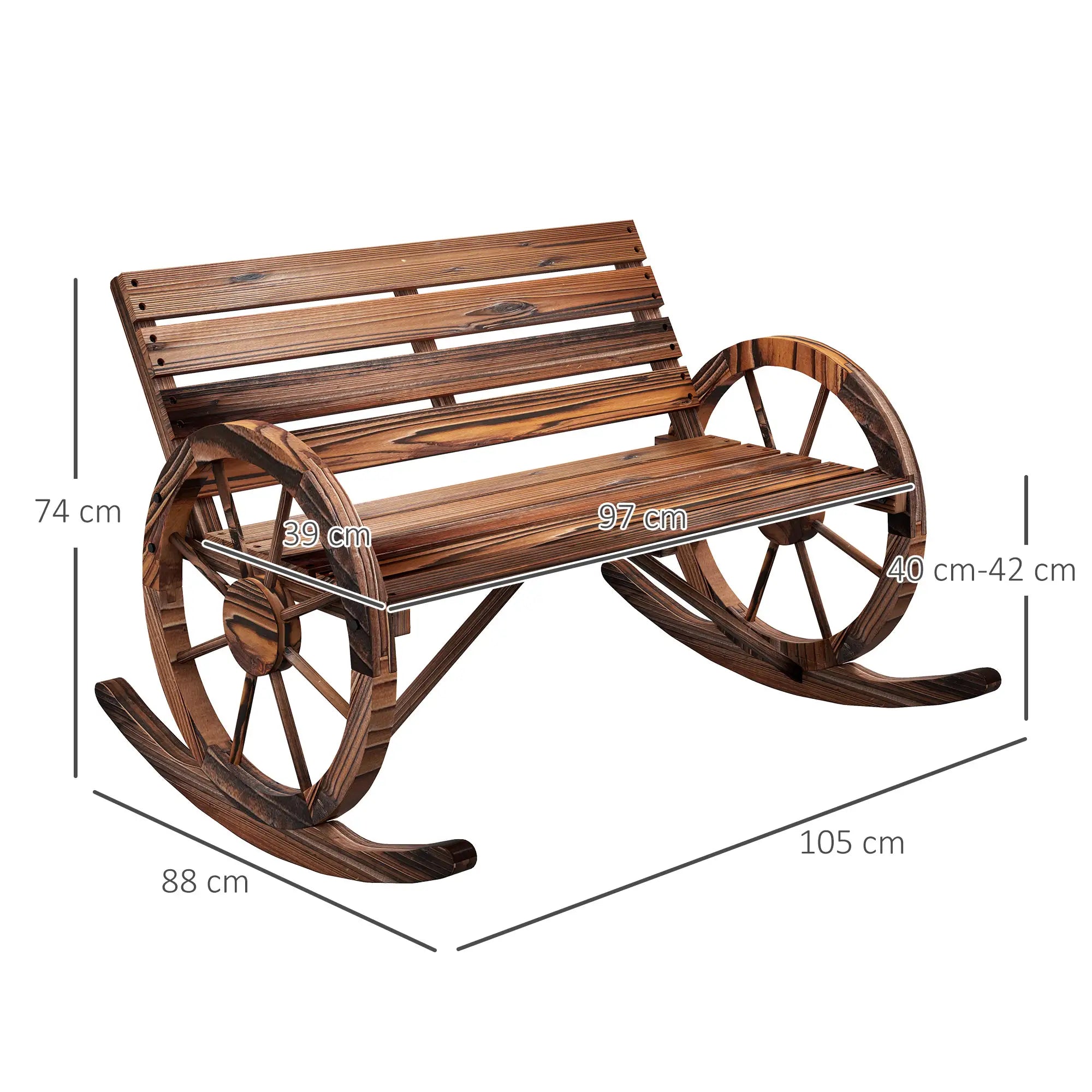 Outsunny 2-Sitzer Schaukelbank aus Holz im rustikalen Design