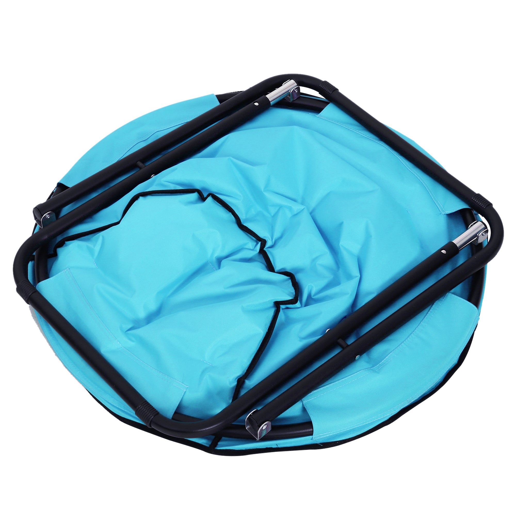 Outsunny Campingstuhl Faltbar Campingsessel mit Lehne, Klappstuhl bis 120kg, gepolstert Moonchair Extra Breit, Faltsessel Outdoor Stuhl für Garten, Balkon, Camping, Blau