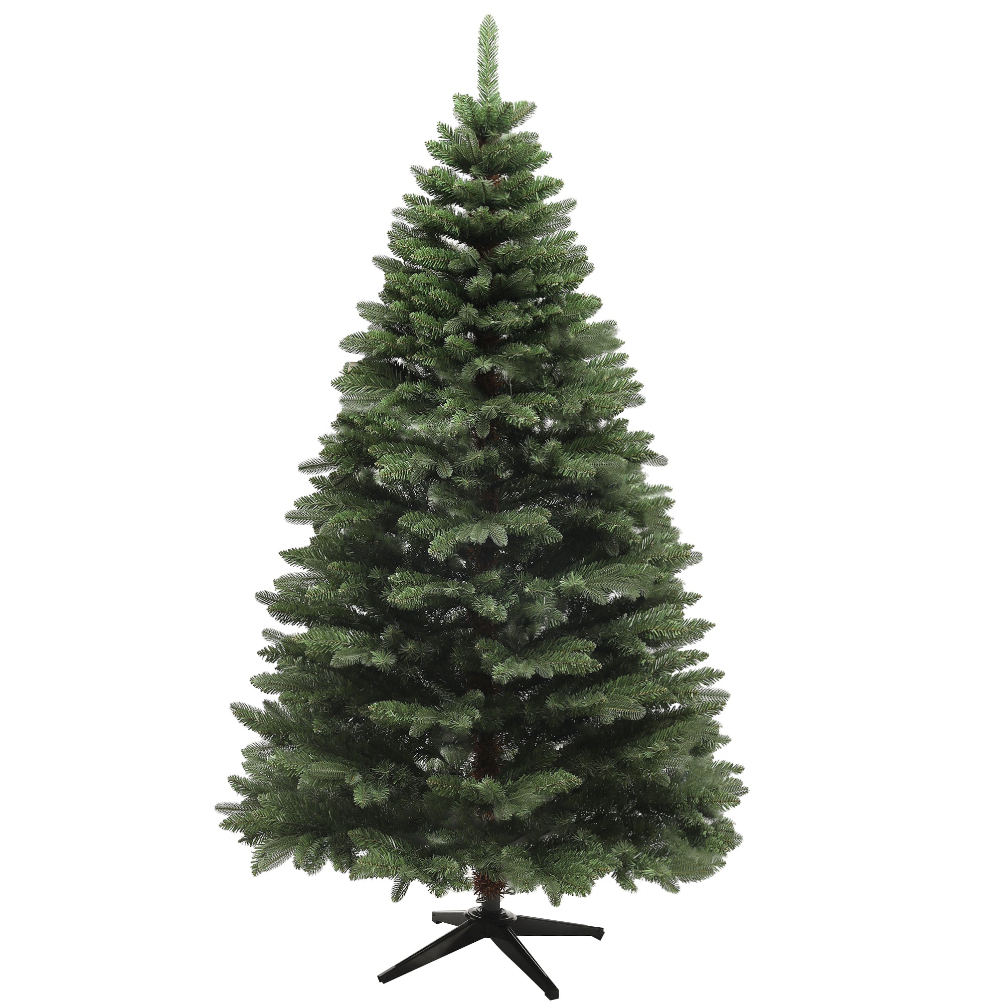 HOMCOM Weihnachtsbaum, Kunsttanne, 1,8 m hoch, flammhemmend, stabile Metallbasis, Grün