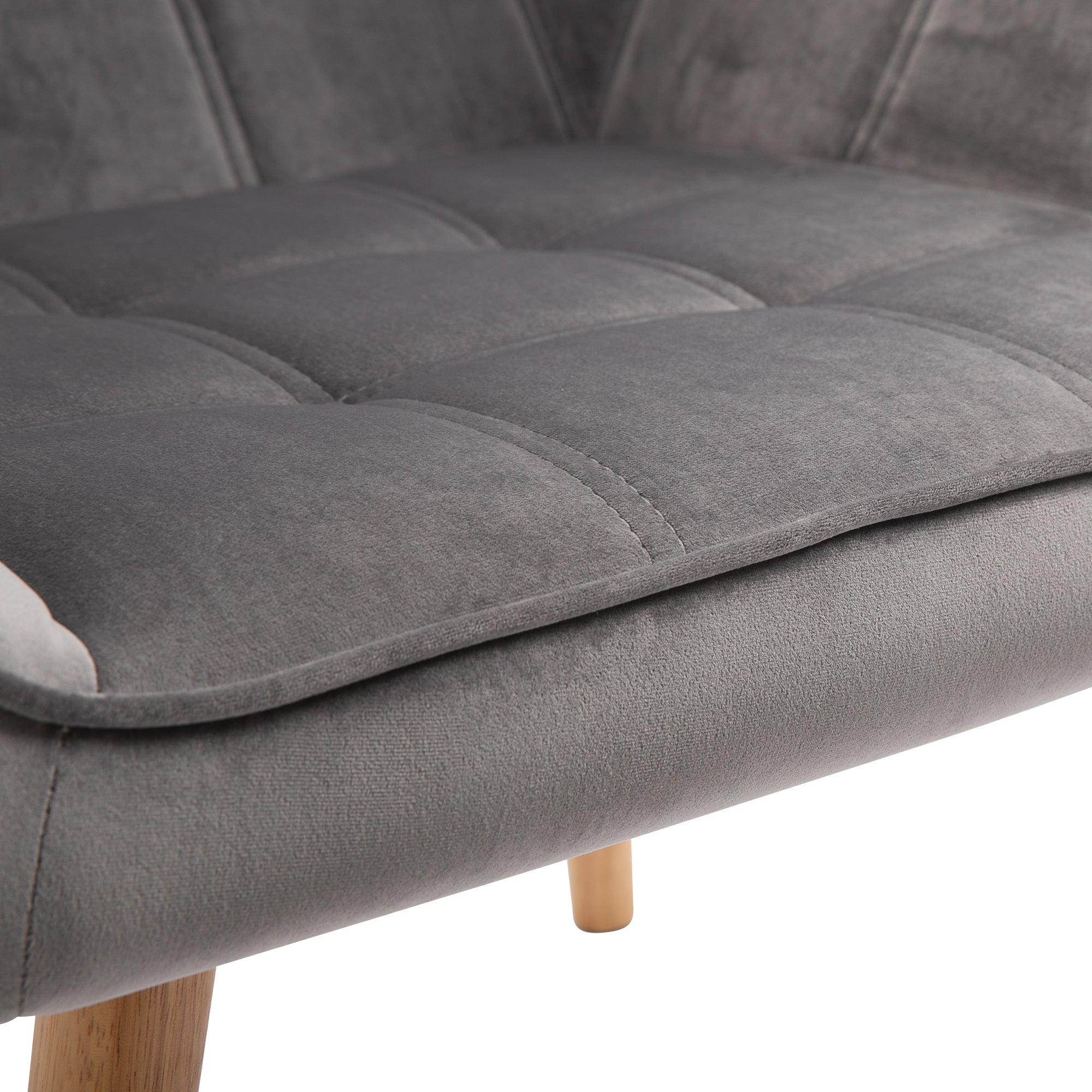 HOMCOM Relaxsessel Skandidesign Lesesessel Akzentsessel, Steppung, 67cm x 61,5cm x 71cm. Grau