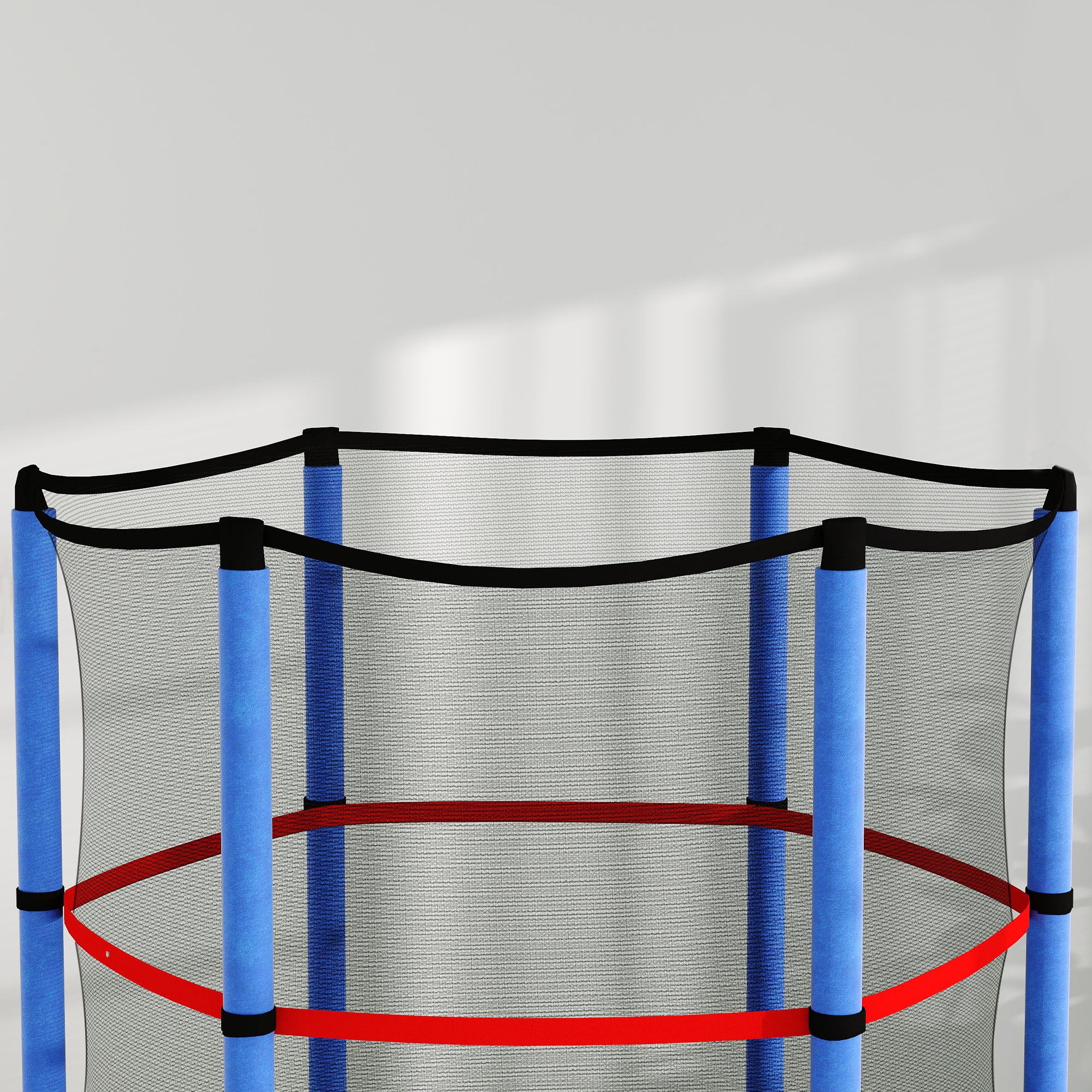HOMCOM Kindertrampolin, Sicherheitsnetz, Gummifederung, bis 45 kg, Stahlgestell, Ø140x160cm, Bunt